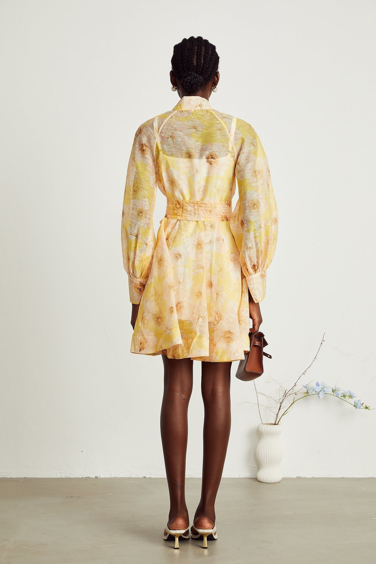 Pénélope floralprint belted mini dress