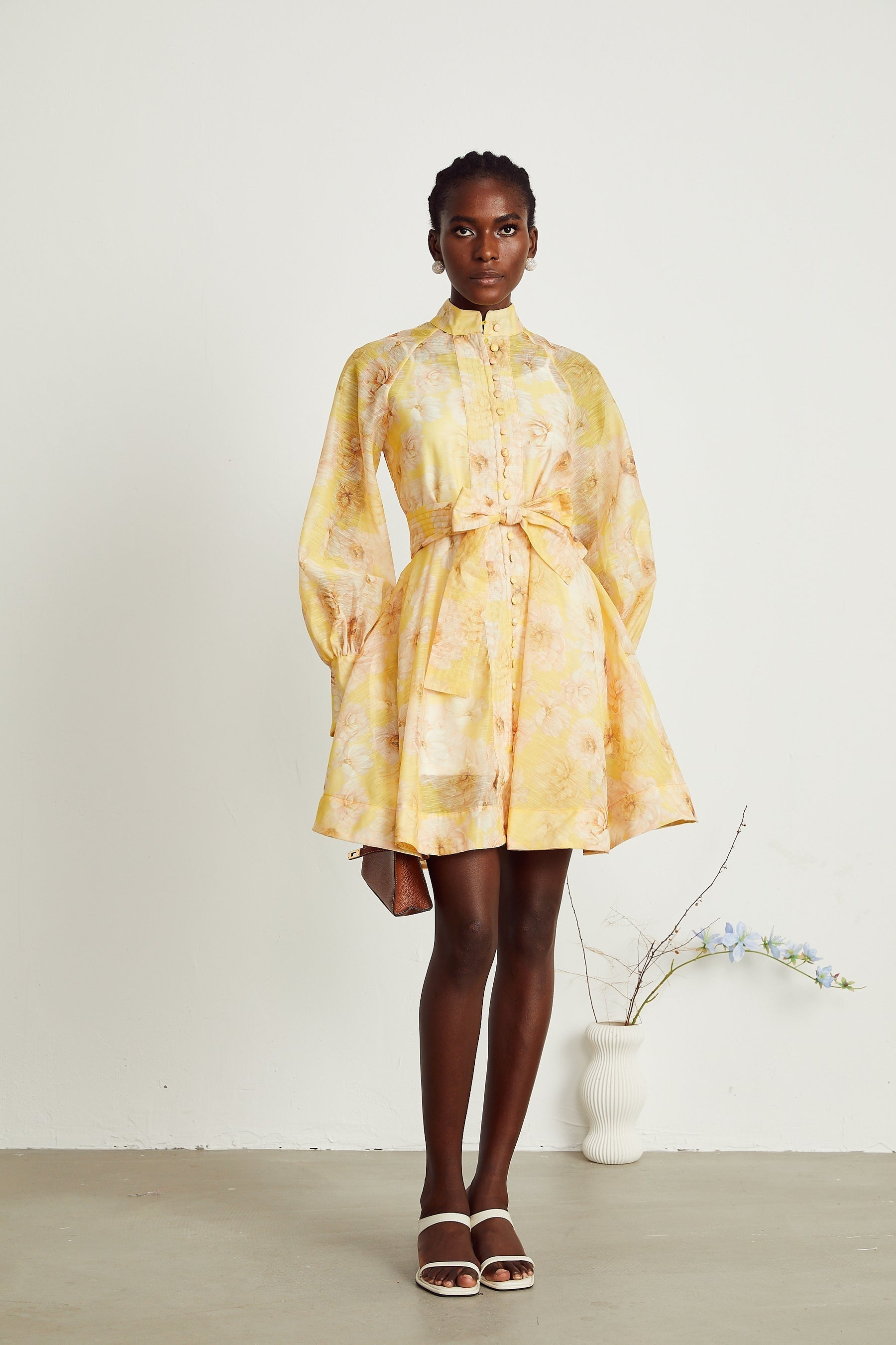 Pénélope floralprint belted mini dress