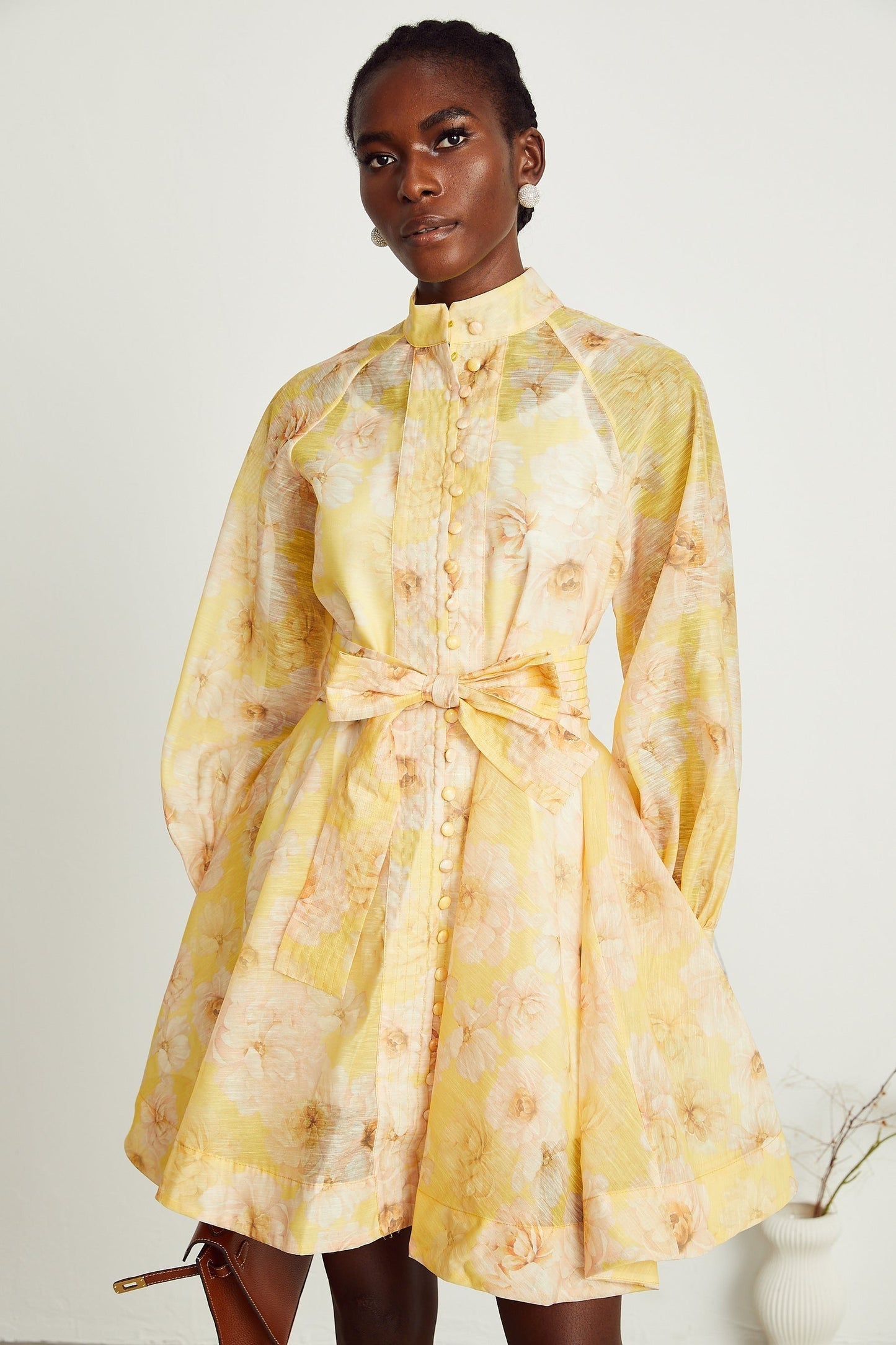 Pénélope floralprint belted mini dress