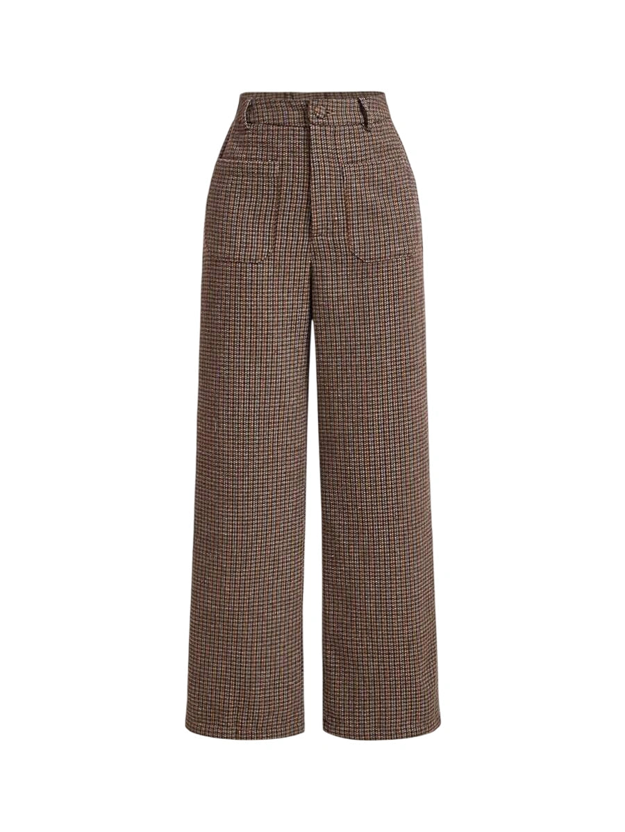 Plaid Wide Leg Pants