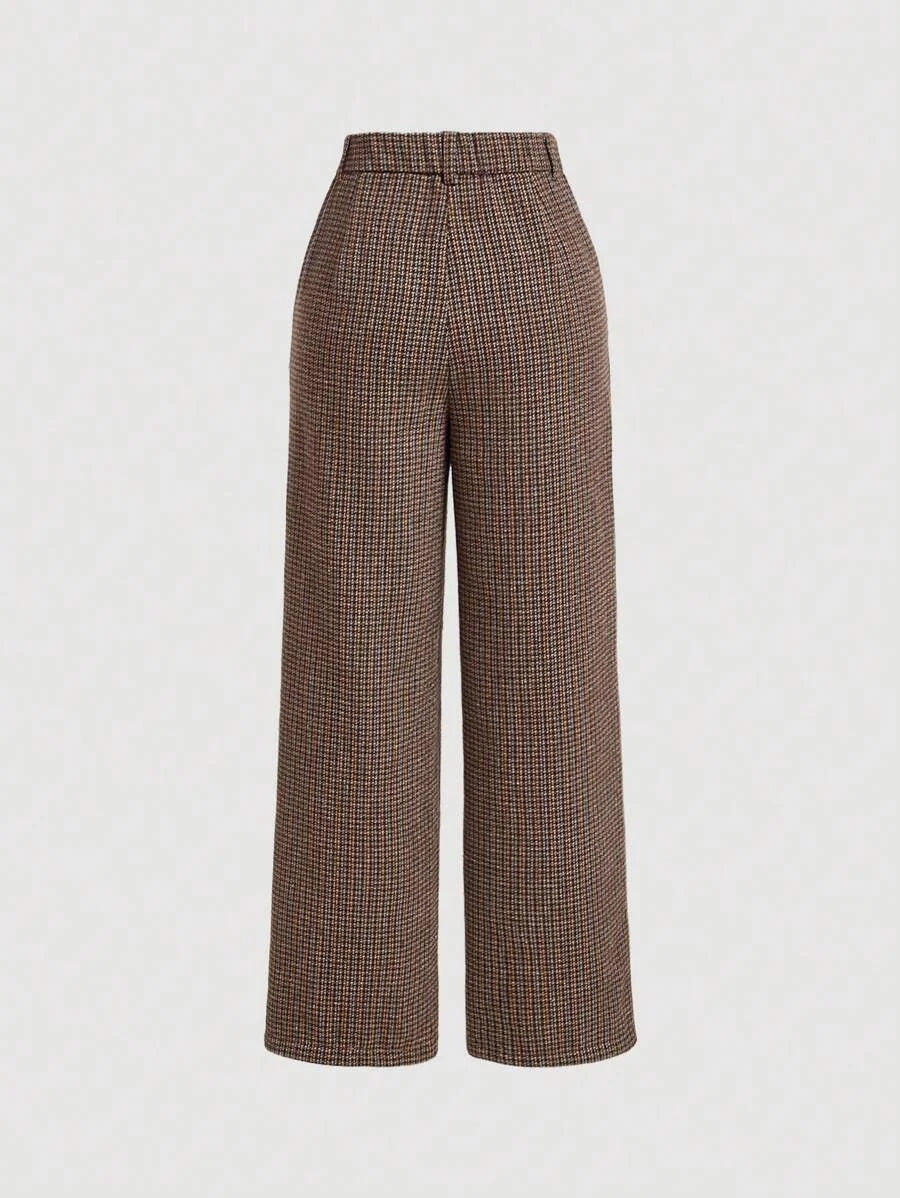 Plaid Wide Leg Pants