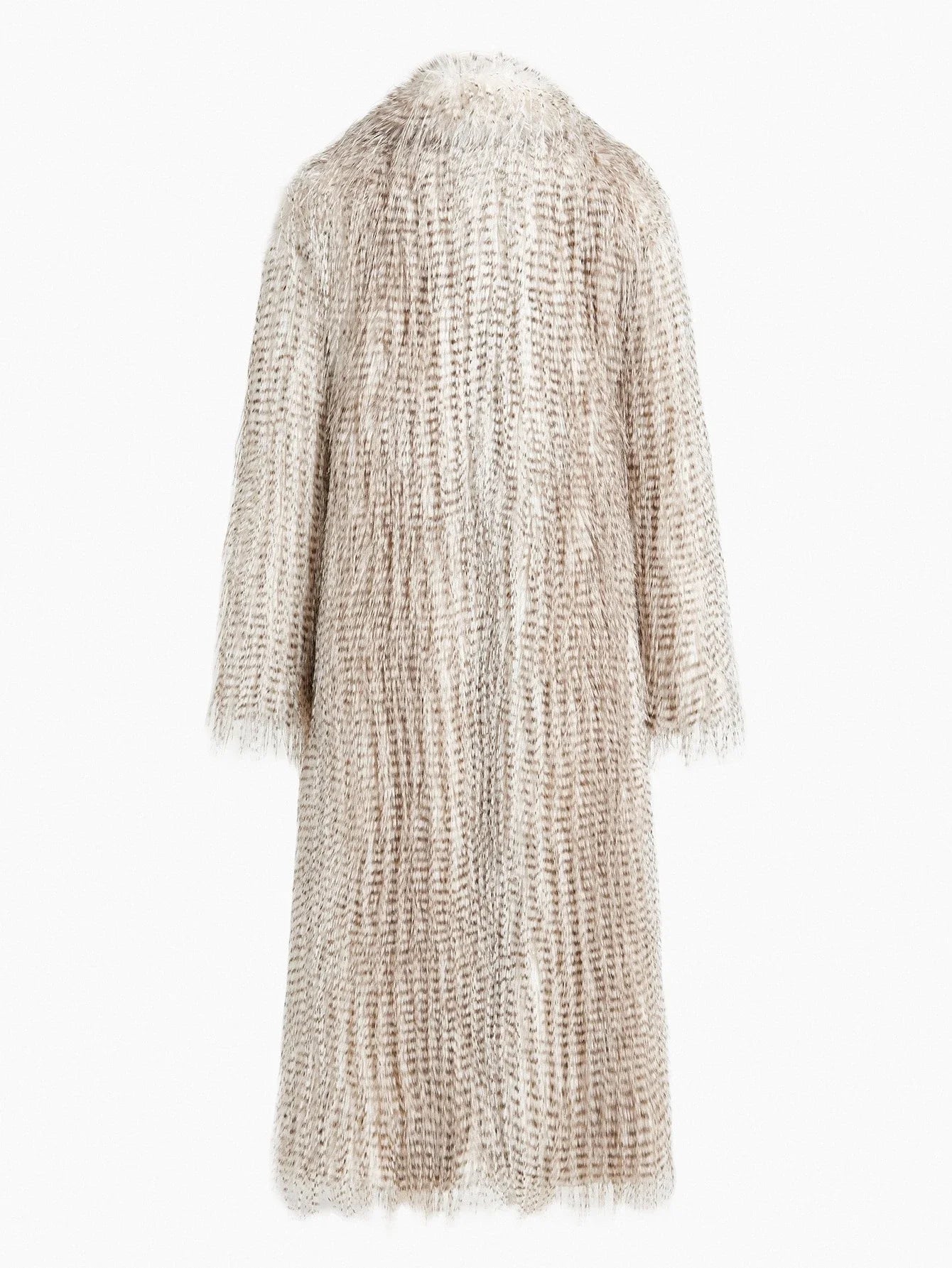 PREMIUM ALL OVER PRINT MIDI FAUX FUR COAT