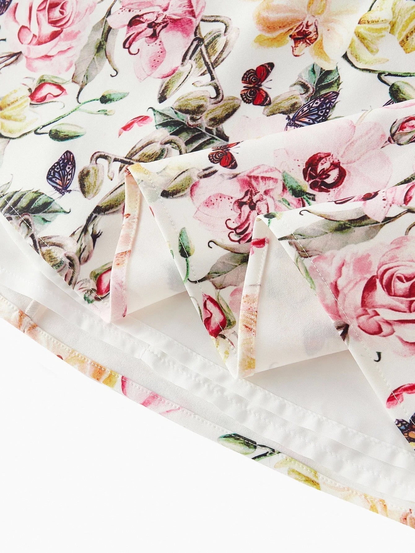 PREMIUM BUTTERFLY AND FLORAL PRINT FOLDOVER TUBE COCKTAIL DRESS