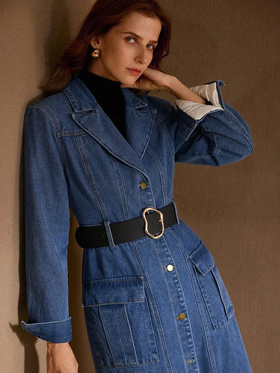 PREMIUM BUTTON UP POCKET DENIM COAT