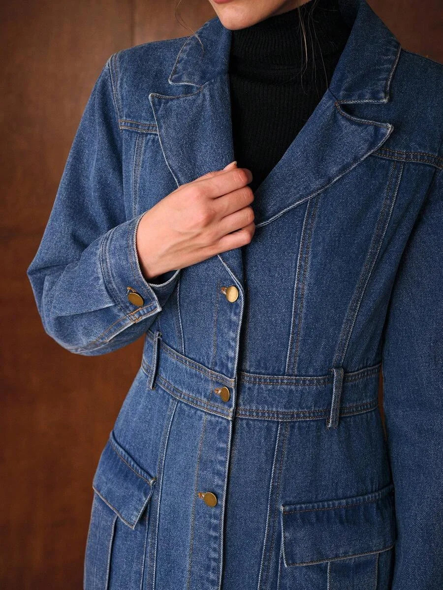 PREMIUM BUTTON UP POCKET DENIM COAT