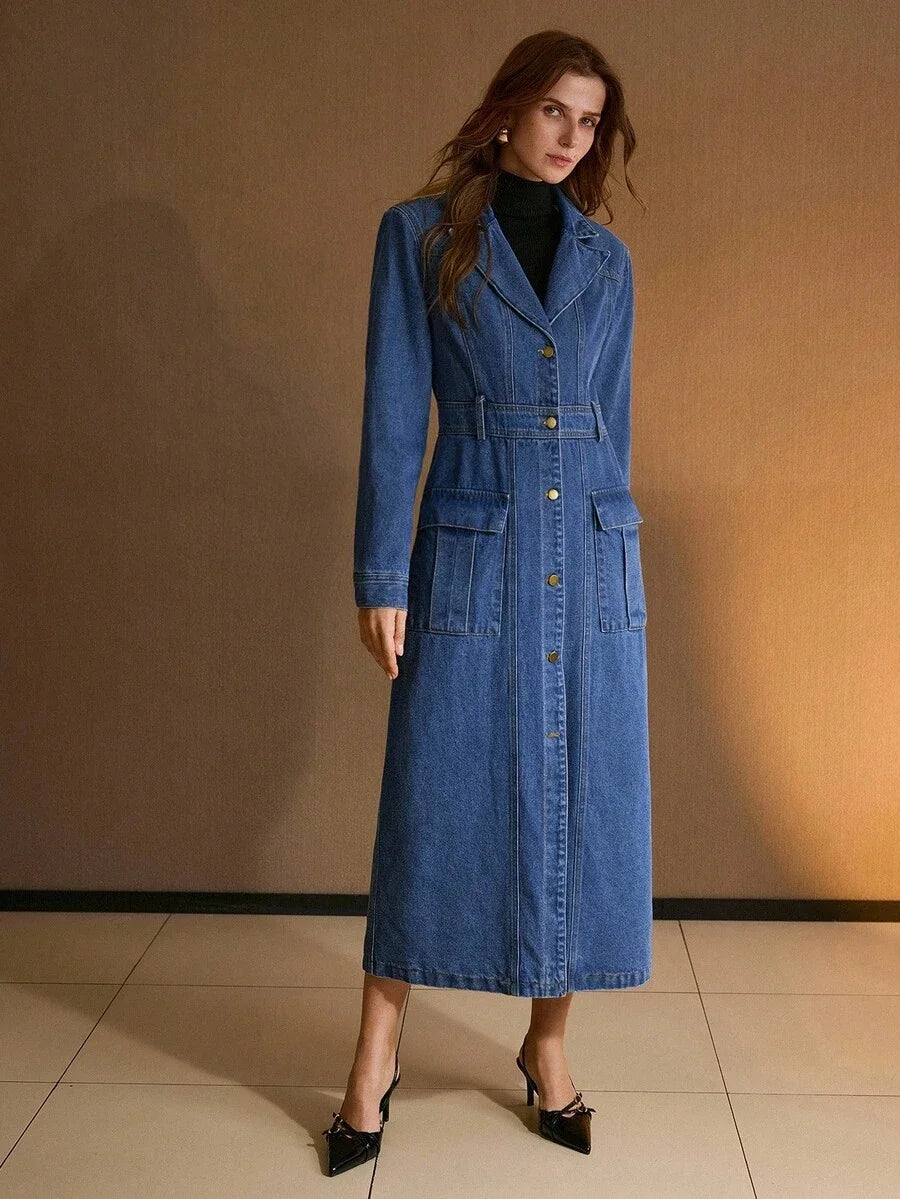 PREMIUM BUTTON UP POCKET DENIM COAT