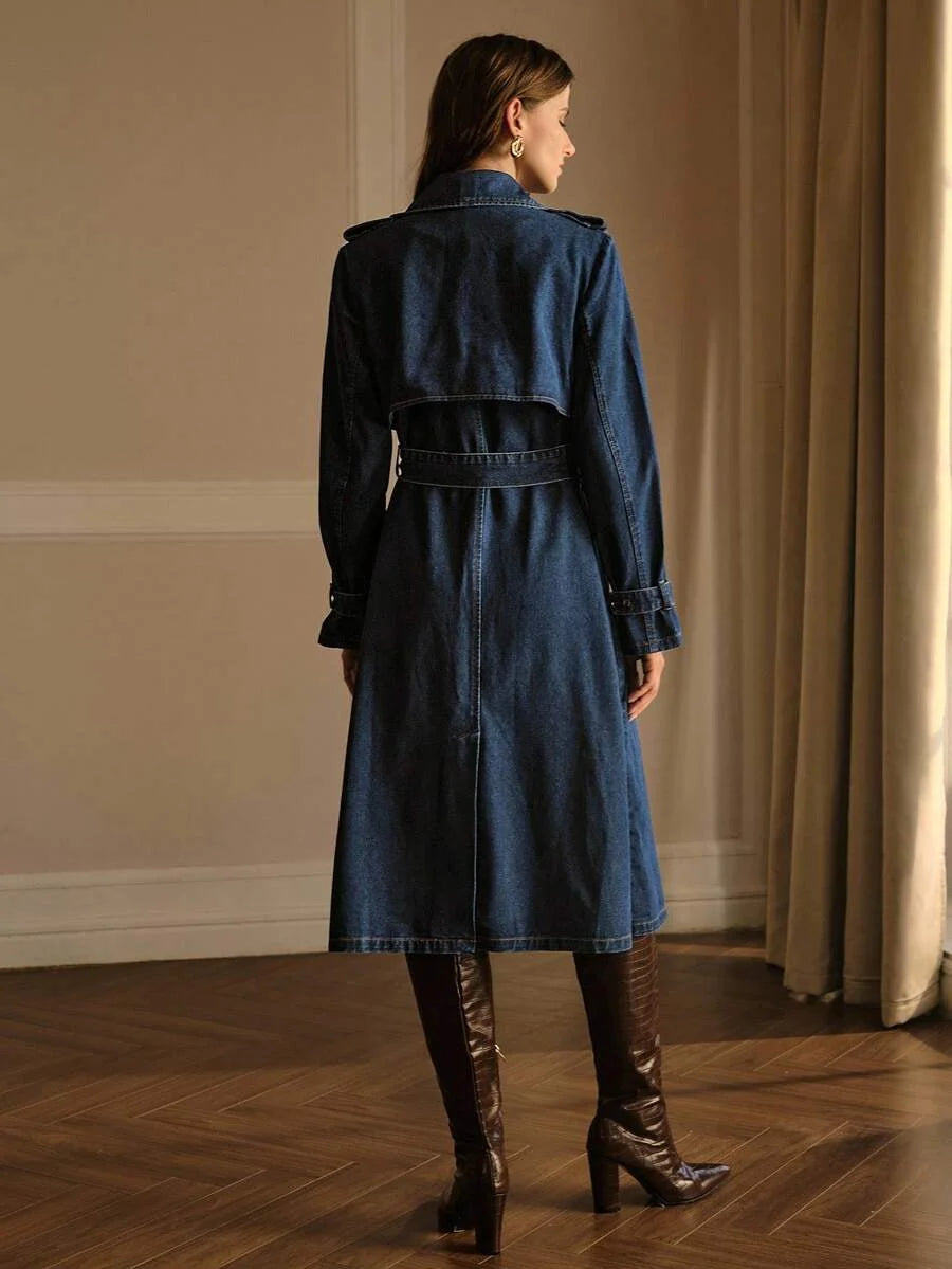 PREMIUM CASUAL DAILY ELEGANT LOOSE TIEWAIST DENIM COAT