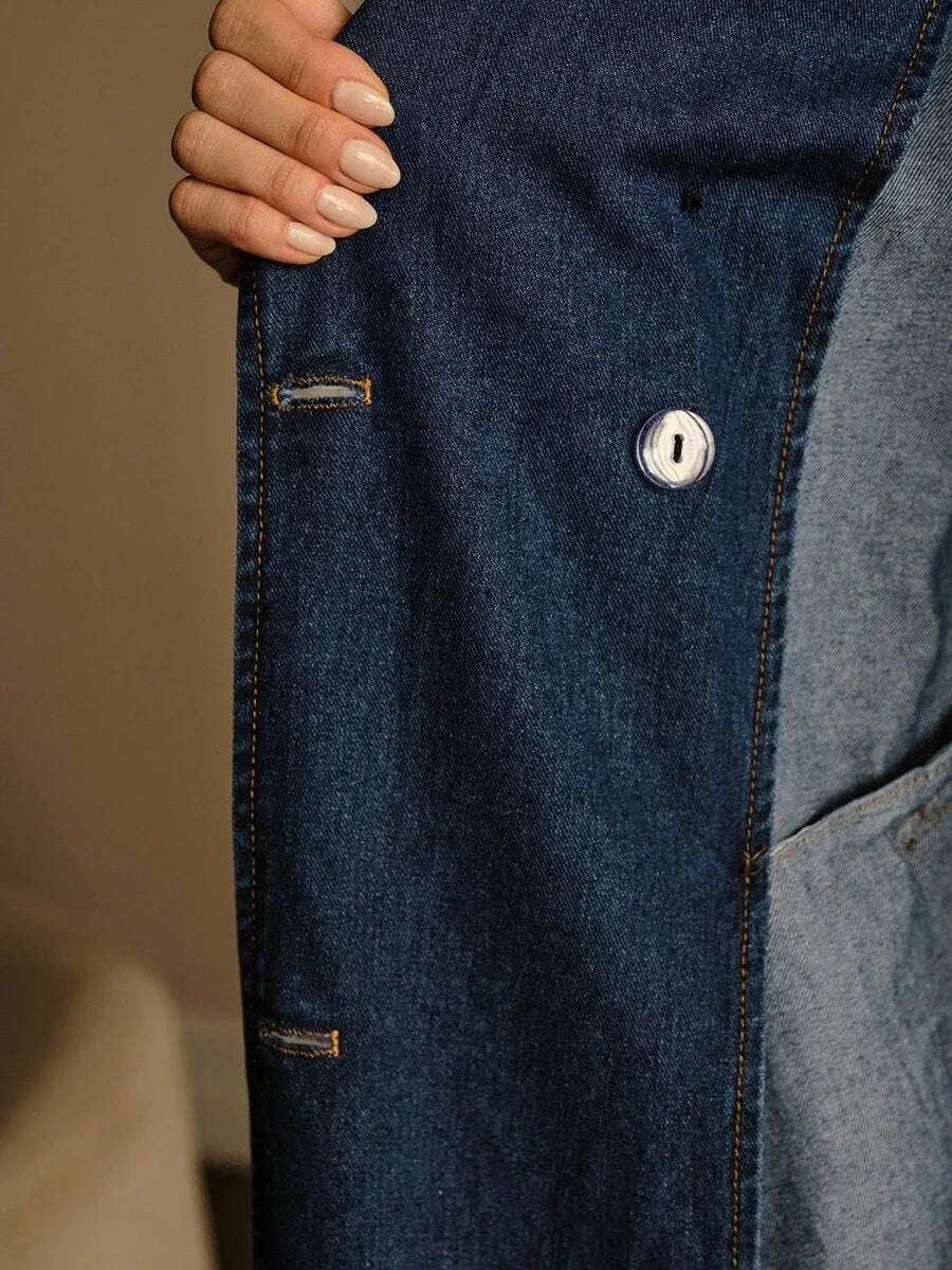 PREMIUM CASUAL DAILY ELEGANT LOOSE TIEWAIST DENIM COAT