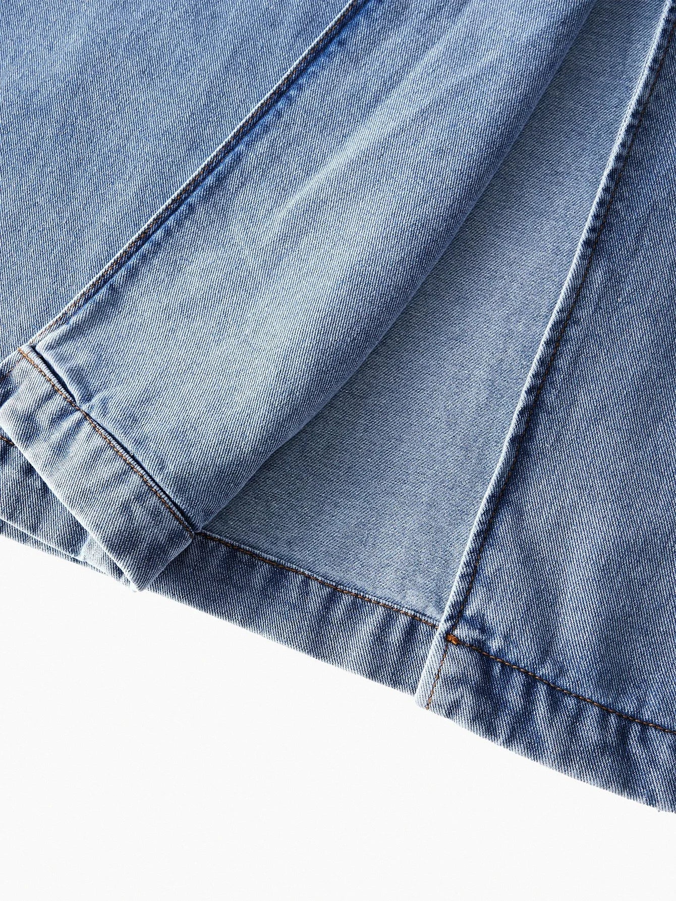 PREMIUM CASUAL ELEGANT LOOSE DOUBLE BREASTED PLACKET BELTED DENIM TRENCH COAT