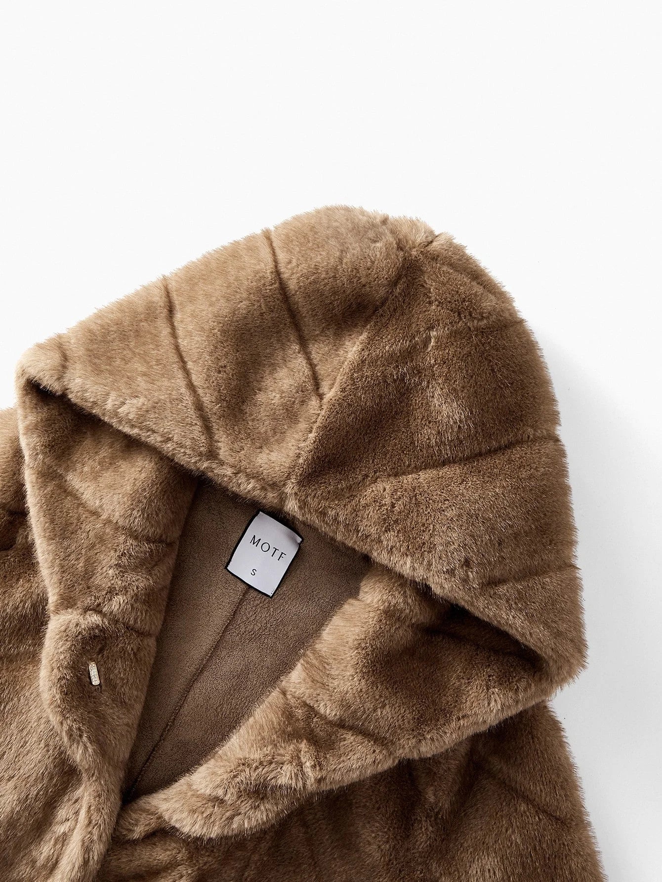 PREMIUM CHIC HOODED FAUX FUR COAT AUTUMNWINTER