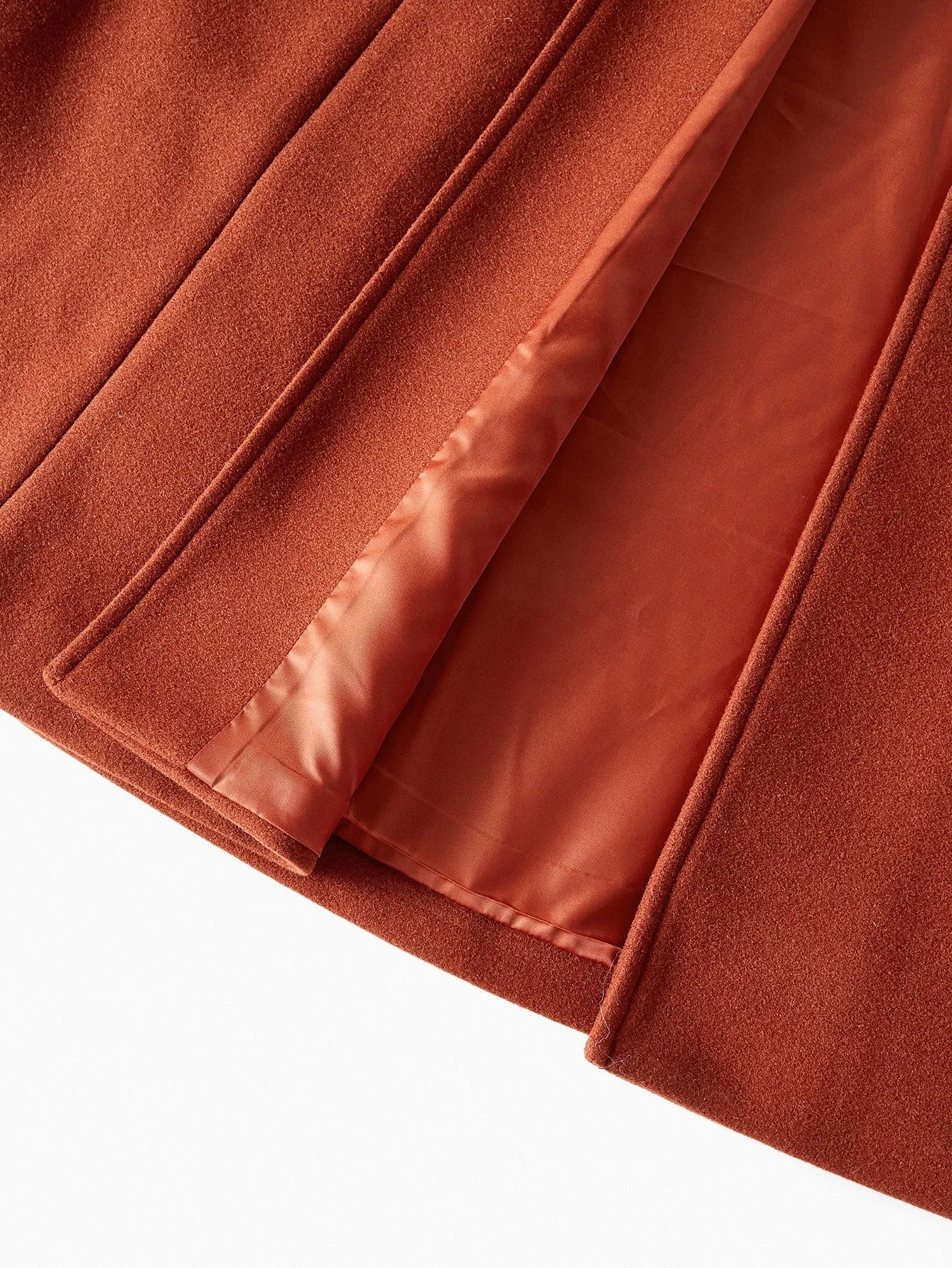 PREMIUM COLLARED LONG OVERCOAT MINIMALIST ORANGERED