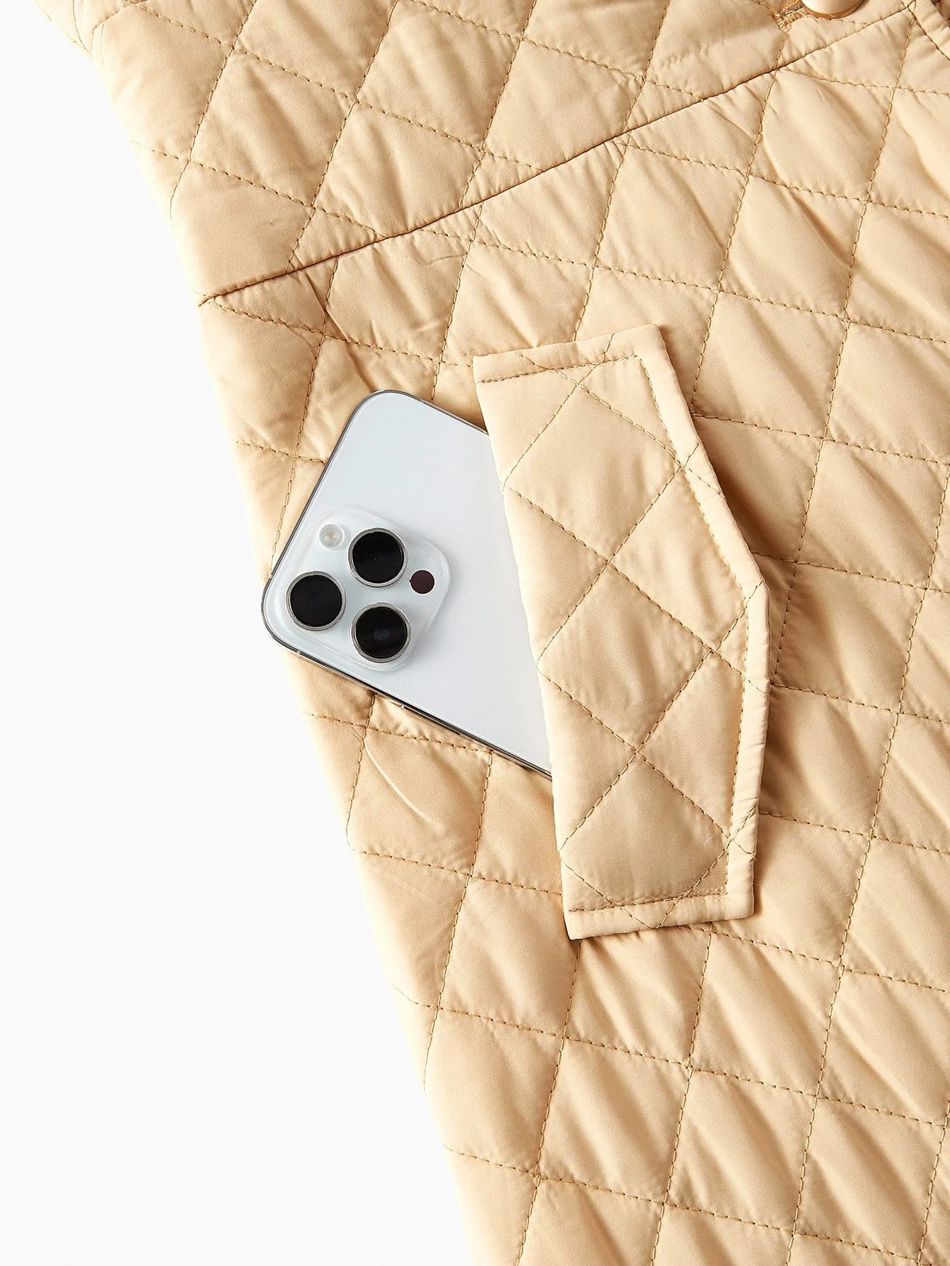 PREMIUM CONTRAST FAUX FUR BUTTON UP PLAID LONG PADDED COAT