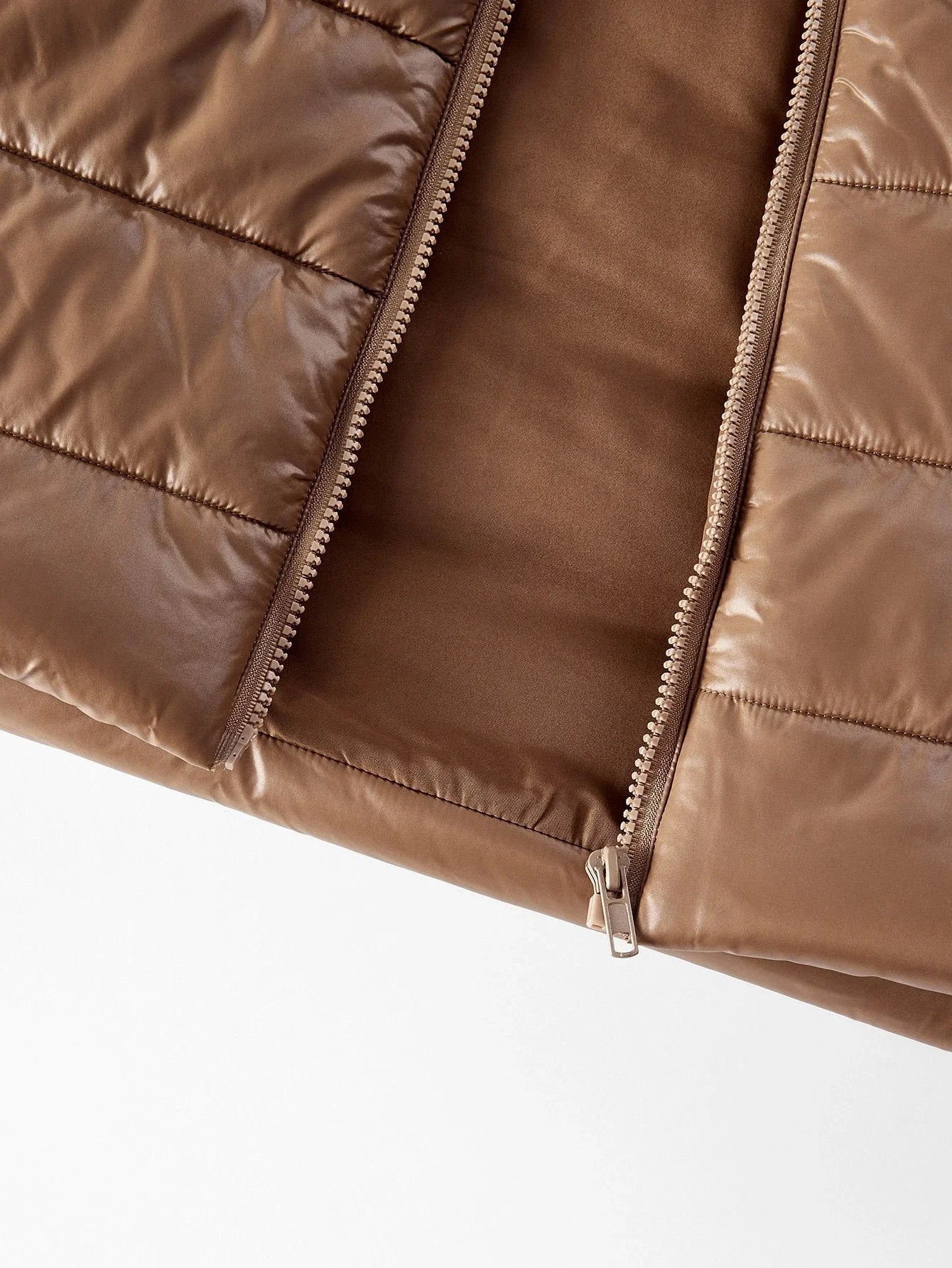 PREMIUM CONTRAST FAUX FUR HOODED WINTER COAT