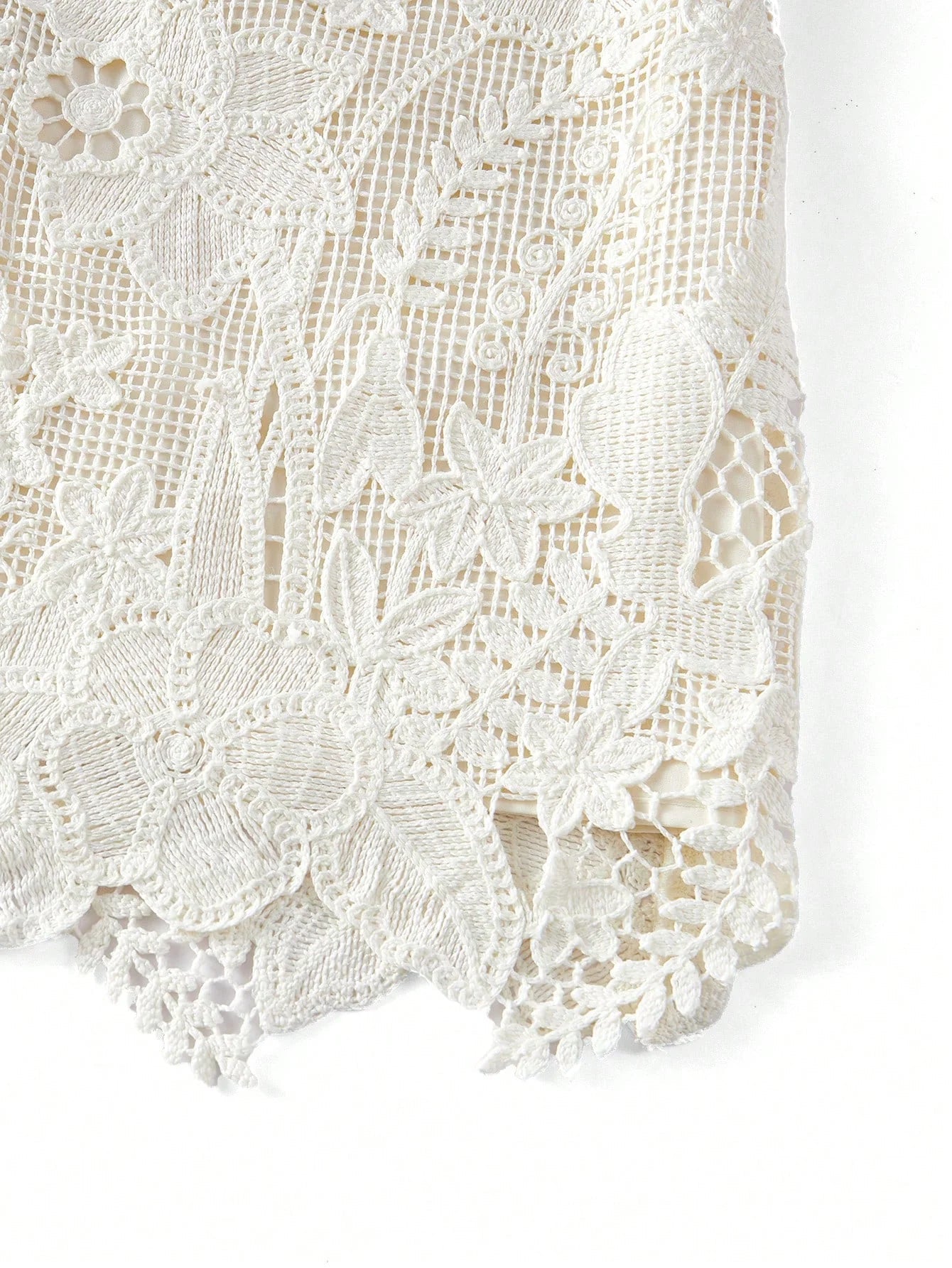 PREMIUM CROCHET FLORAL PATTERN SLEEVELESS DRESS