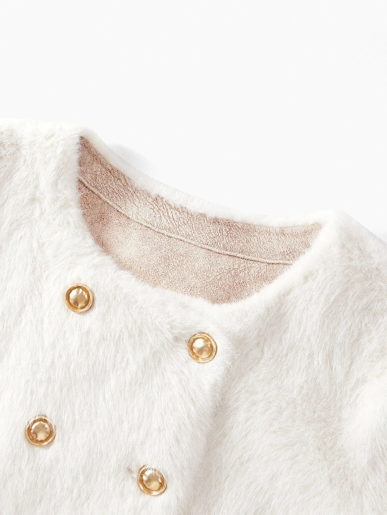 PREMIUM DOUBLE BREASTED LONG SLEEVE FAUX FUR COAT