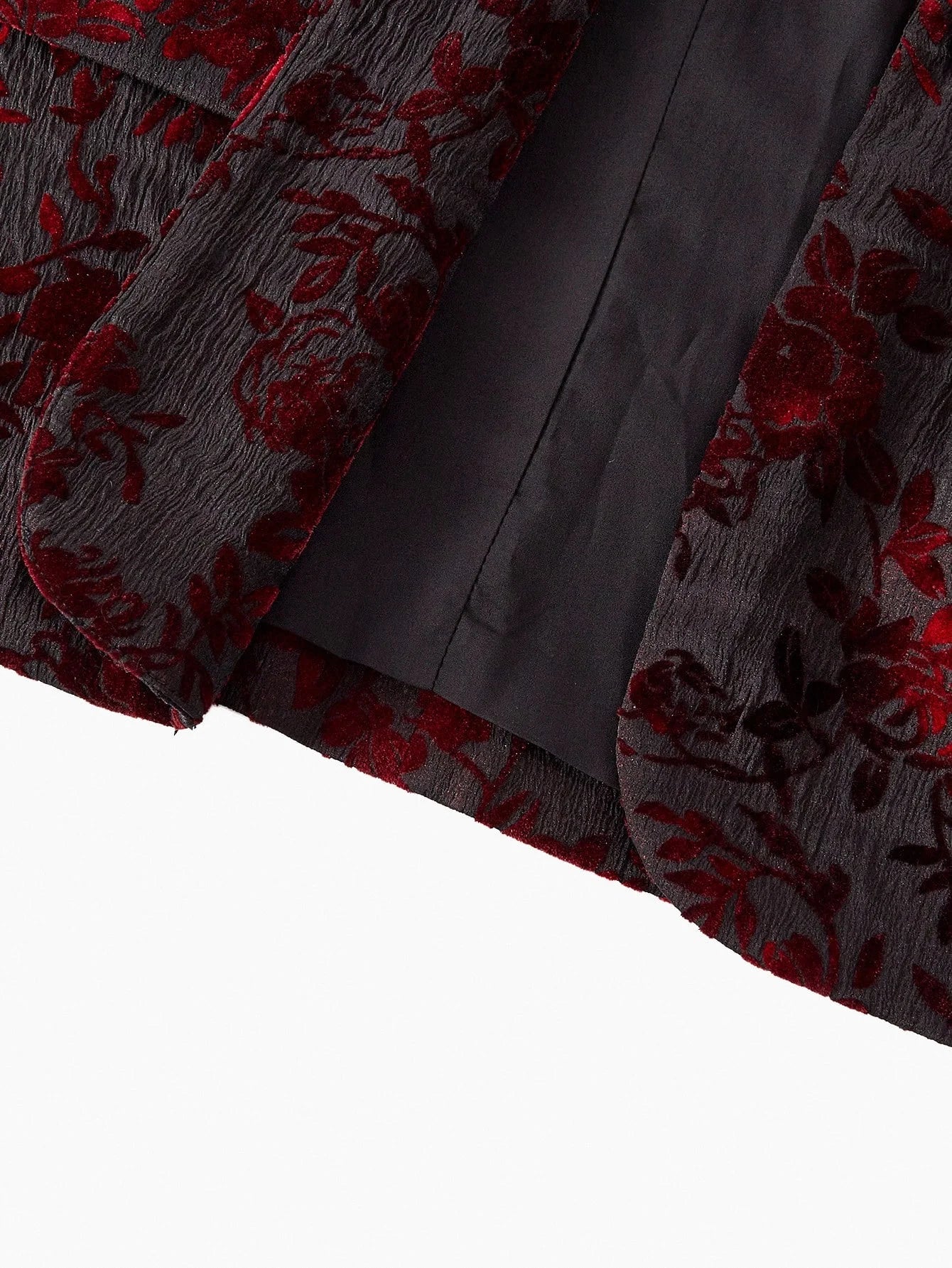 PREMIUM ELEGANT BURGUNDY VELVET JACQUARD BLAZER