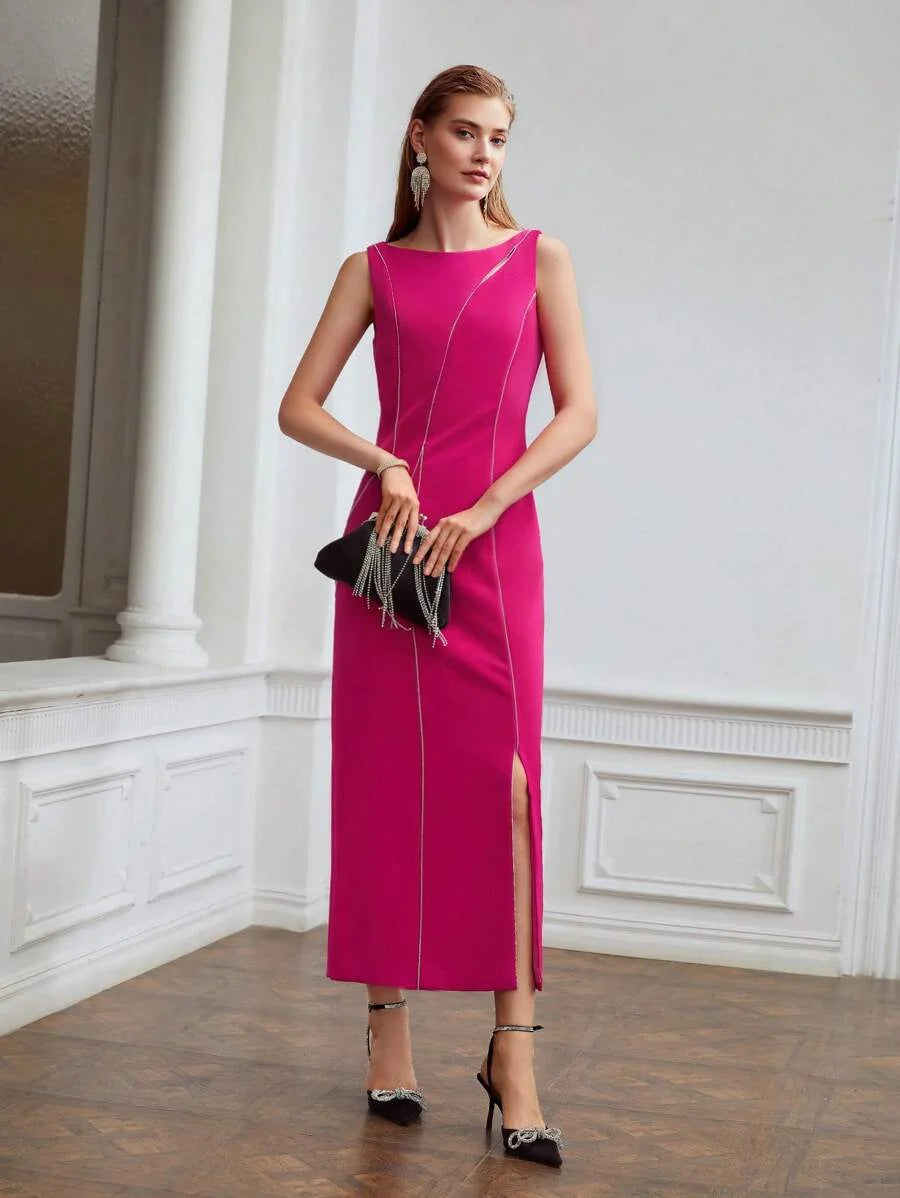 PREMIUM EMBELLISHED CUTOUT DRESS