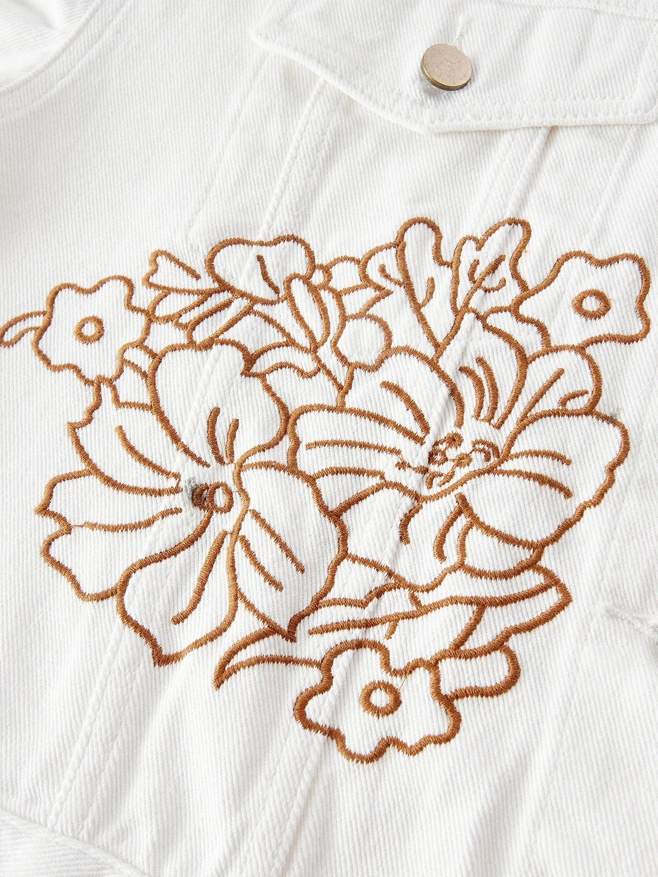 PREMIUM EMBROIDERY BUTTON UP DENIM JACKET