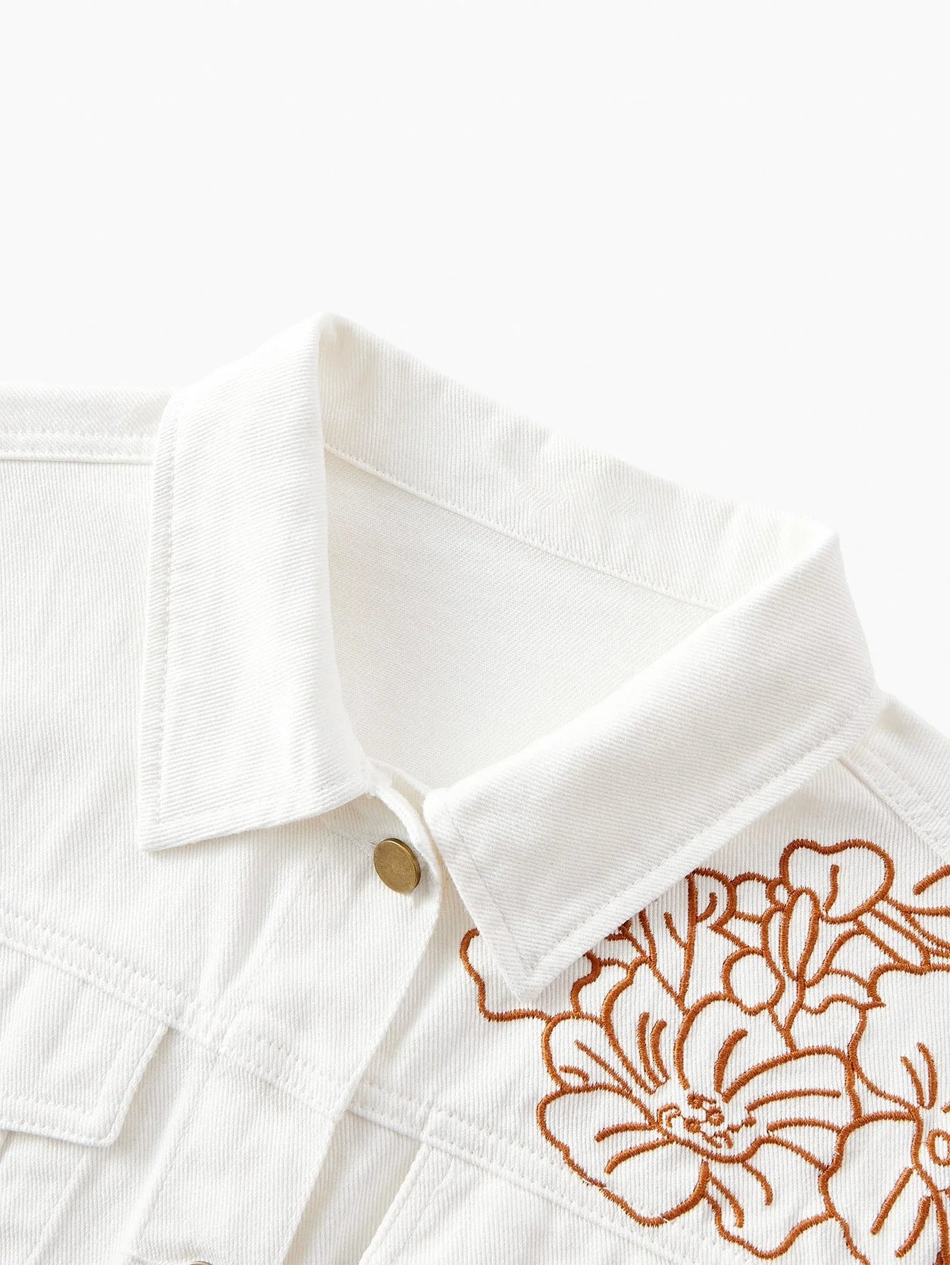 PREMIUM EMBROIDERY BUTTON UP DENIM JACKET