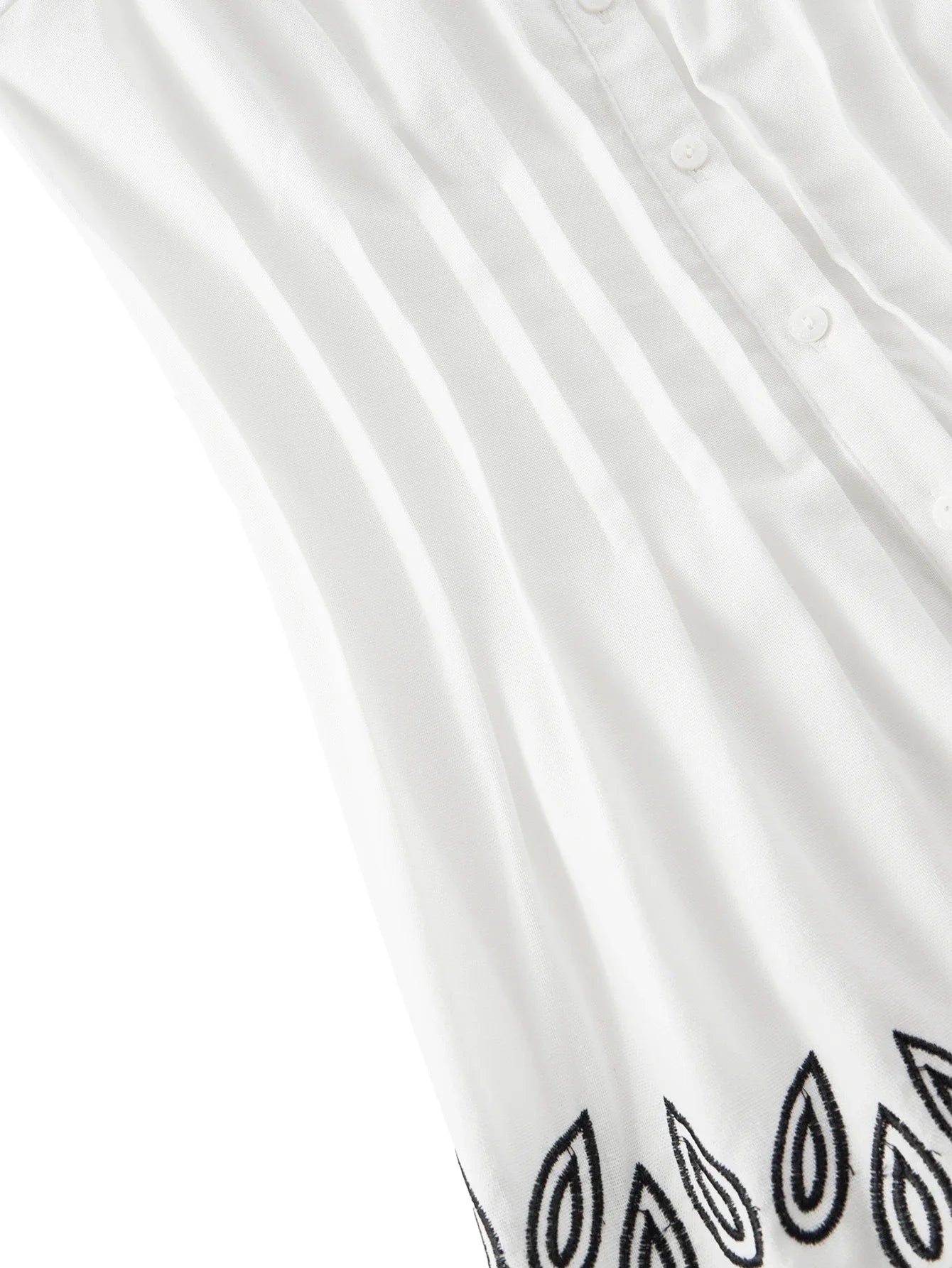 PREMIUM EMBROIDERY DETAIL RUFFLE HEM BELTED DRESS