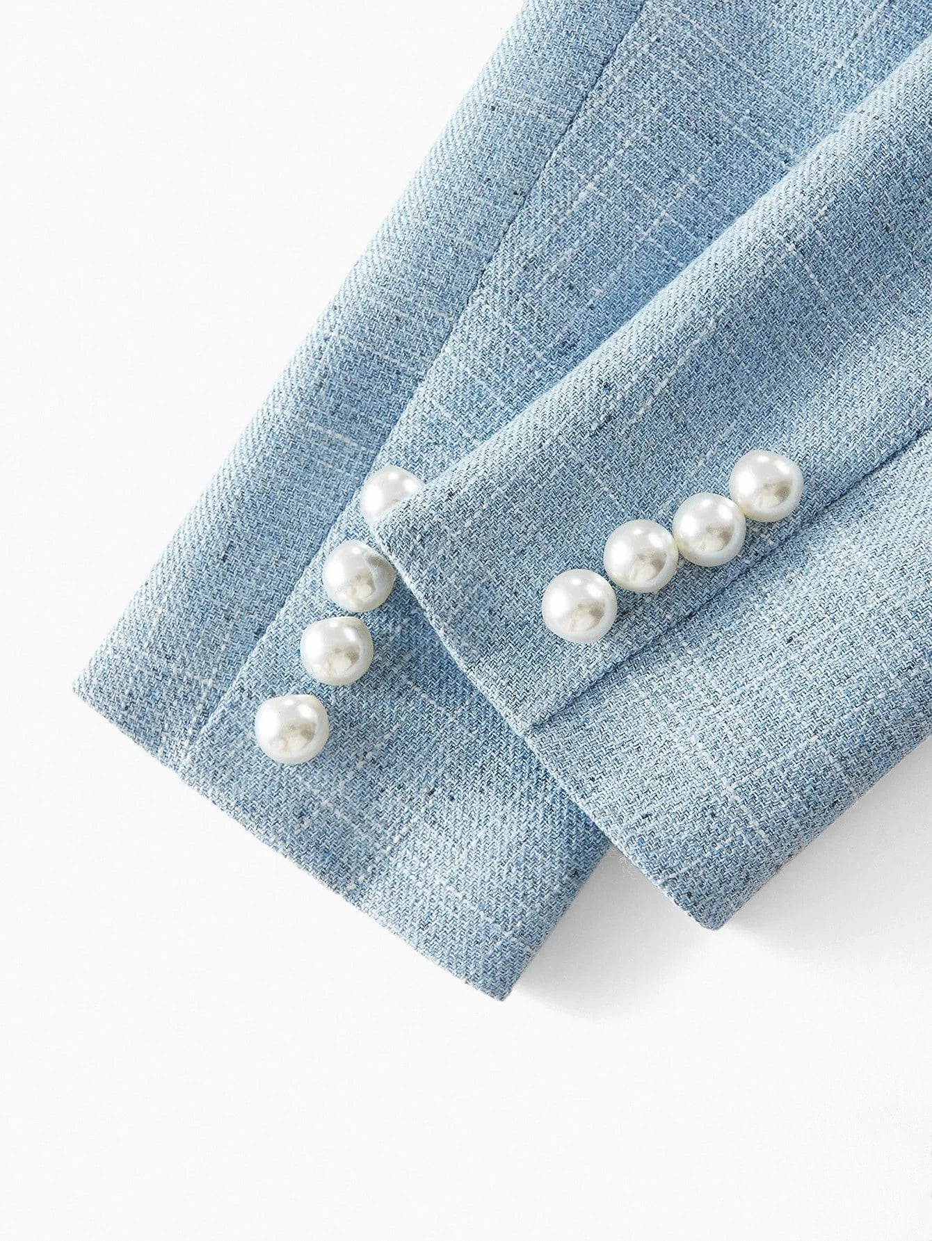 PREMIUM FAUX PEARL DOUBLE BREASTED BLAZER