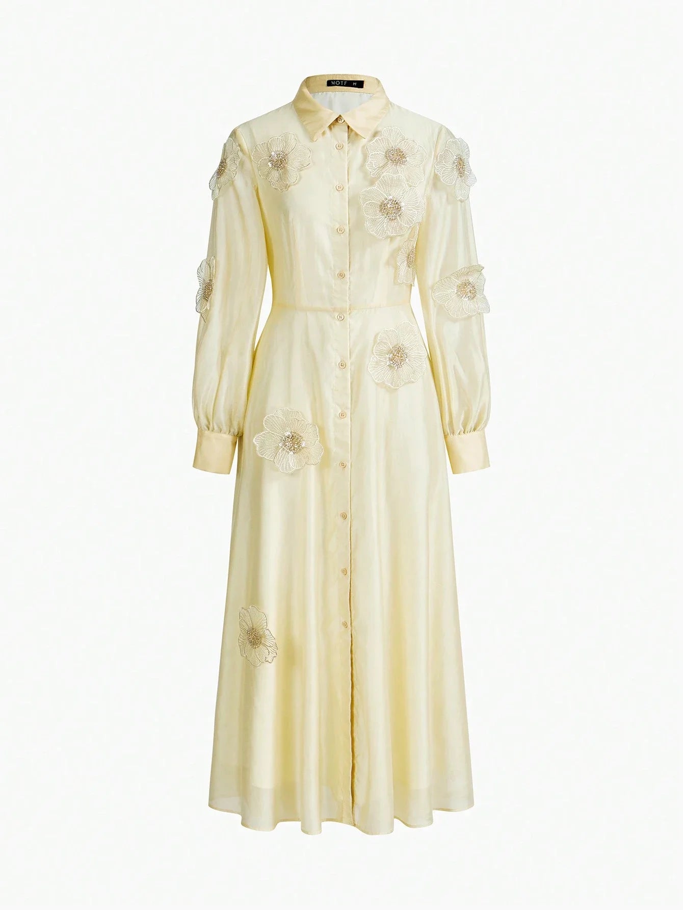 PREMIUM FLORAL PATCHED FLOWY DRESS
