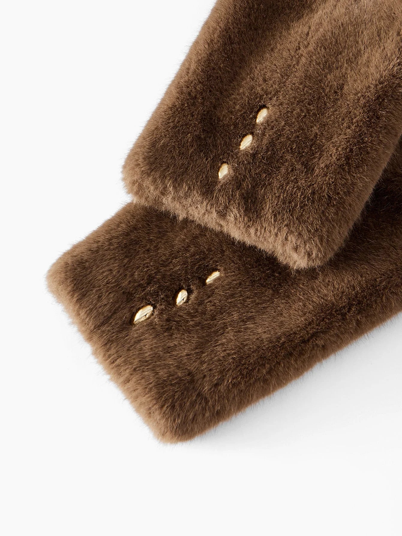 PREMIUM FLUFFY SOLID SINGLE BREASTED PLACKET COAT