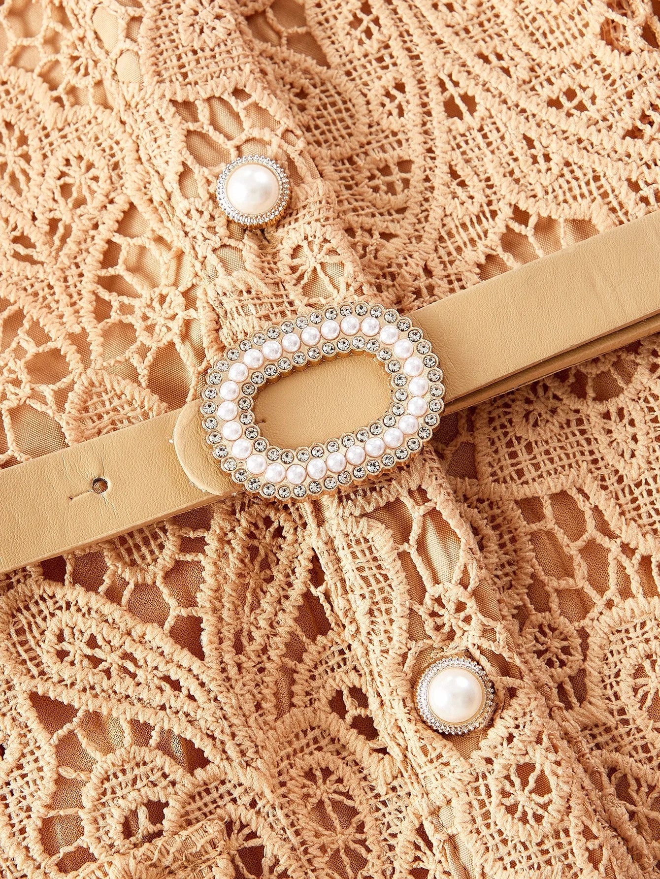 PREMIUM GUIPURE LACE PLEATED DRESS