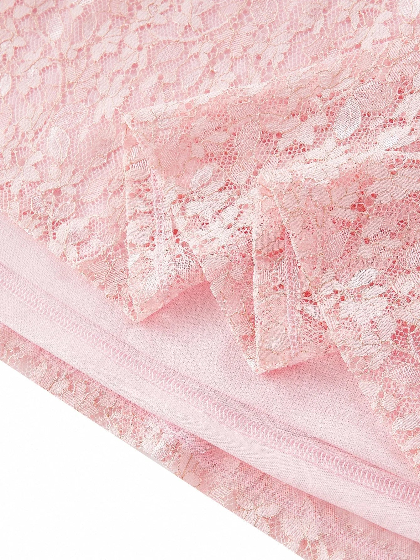 PREMIUM LACE MESH PANEL LAYERED RUFFLE HEM COCKTAIL DRESS