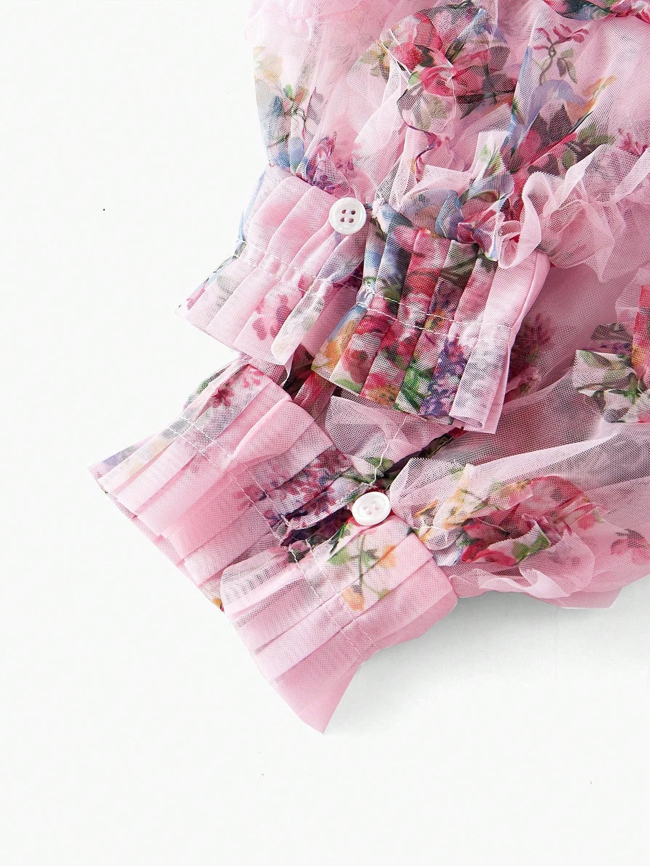 PREMIUM MESH FLORAL PRINT FLOWY DRESS