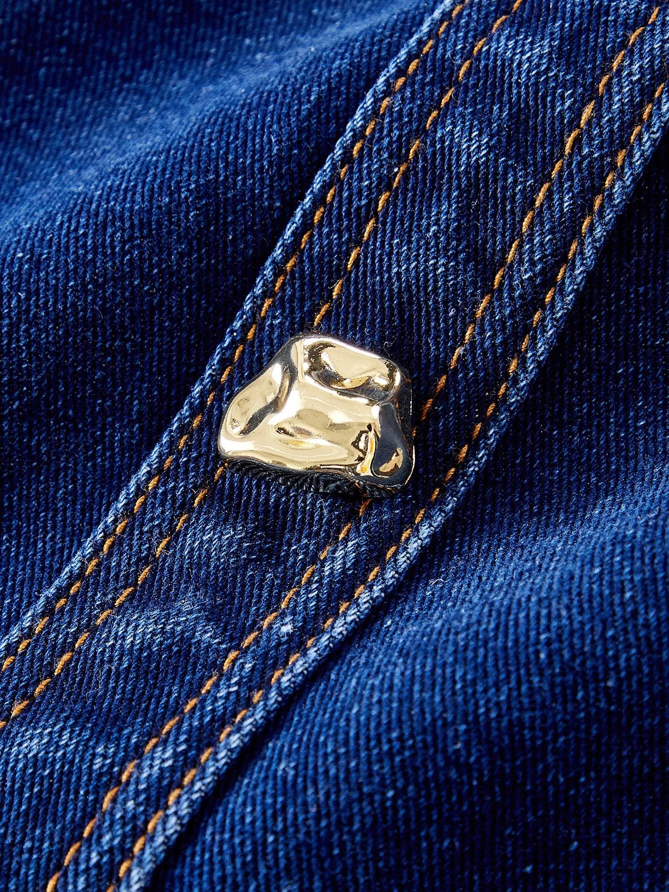 PREMIUM METAL FLAP DETAIL TUBE DENIM TOP