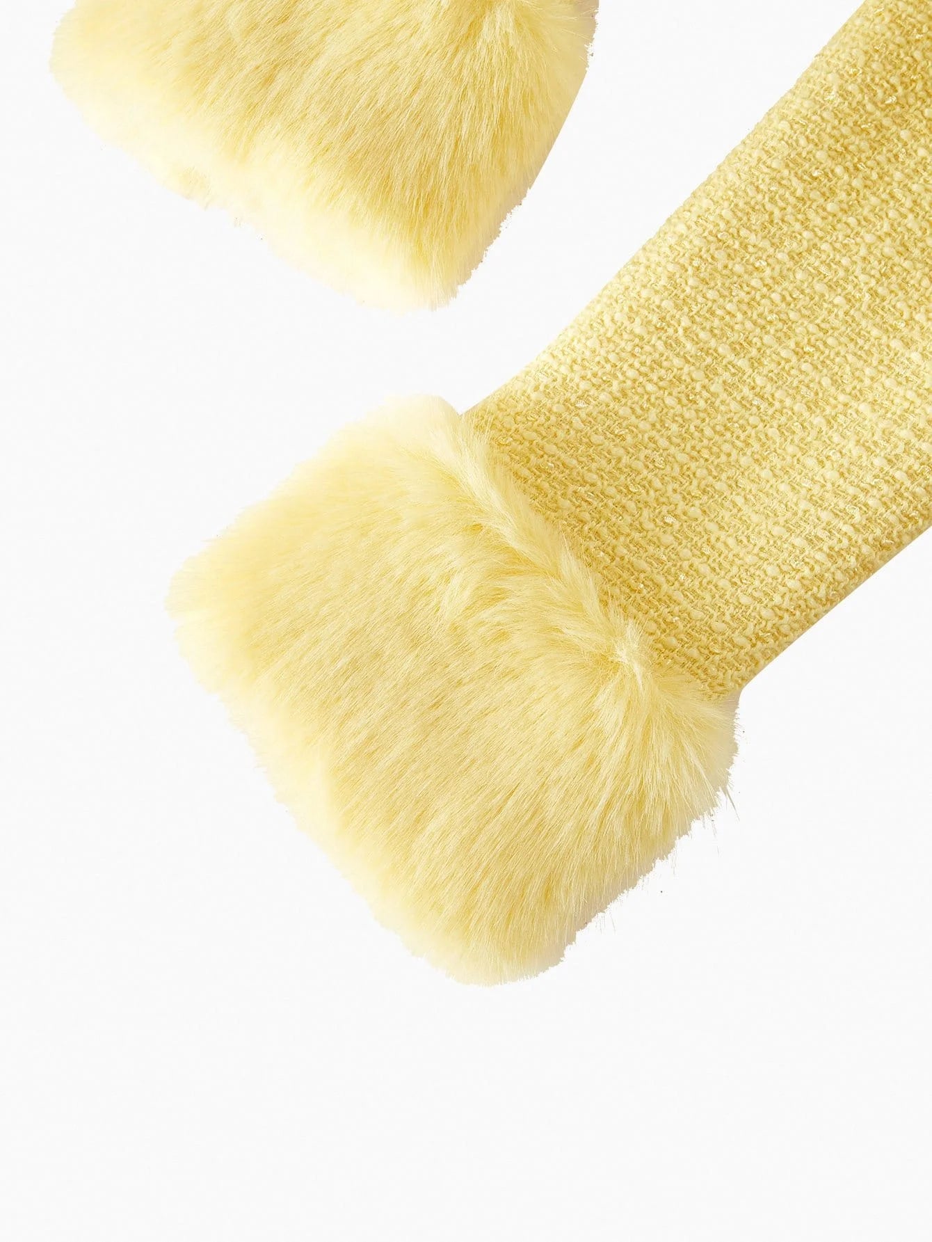 PREMIUM PLUSH SLEEVE PATCHWORK LONG WOOL BLEND OVERCOAT AUTUMNWINTER