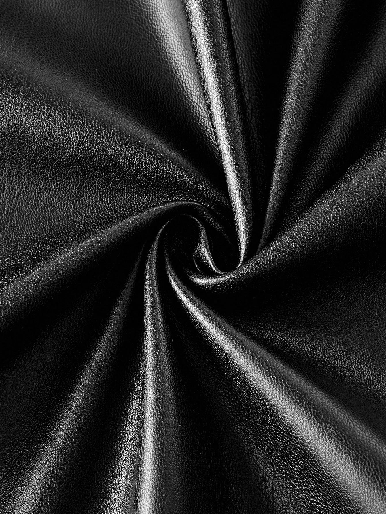 PREMIUM PU LEATHER CONTRAST FAUX FUR BELTED COAT FOR AUTUMN amp WINTER