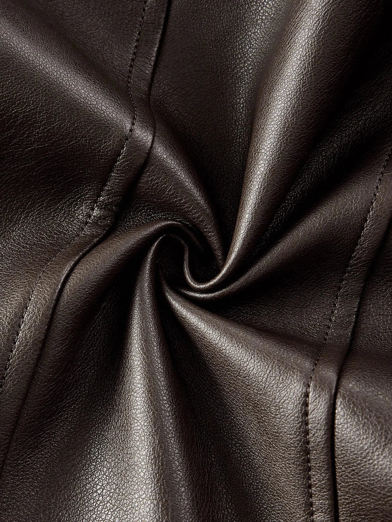 PREMIUM PU LEATHER FAUX FUR PANEL COAT