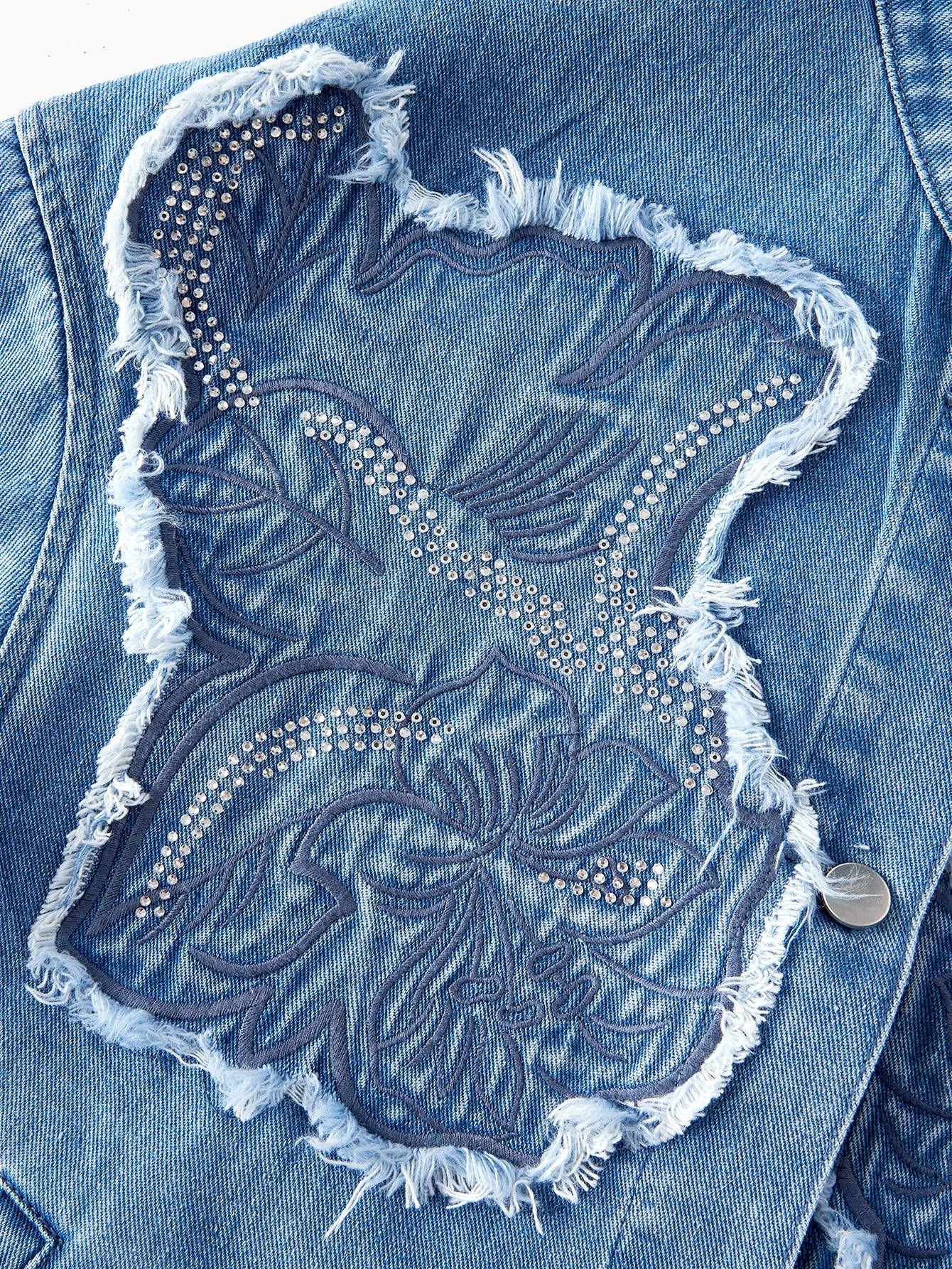 PREMIUM RAW TRIM BUTTON UP DENIM JACKET