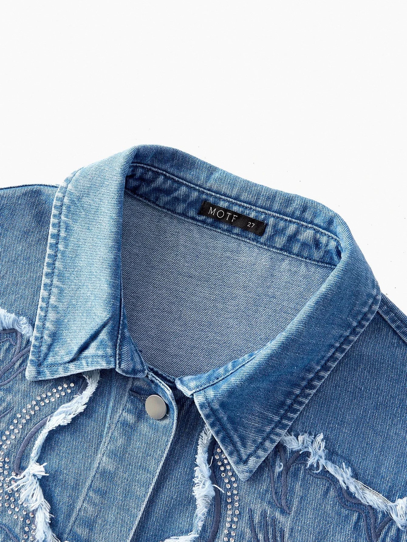 PREMIUM RAW TRIM BUTTON UP DENIM JACKET