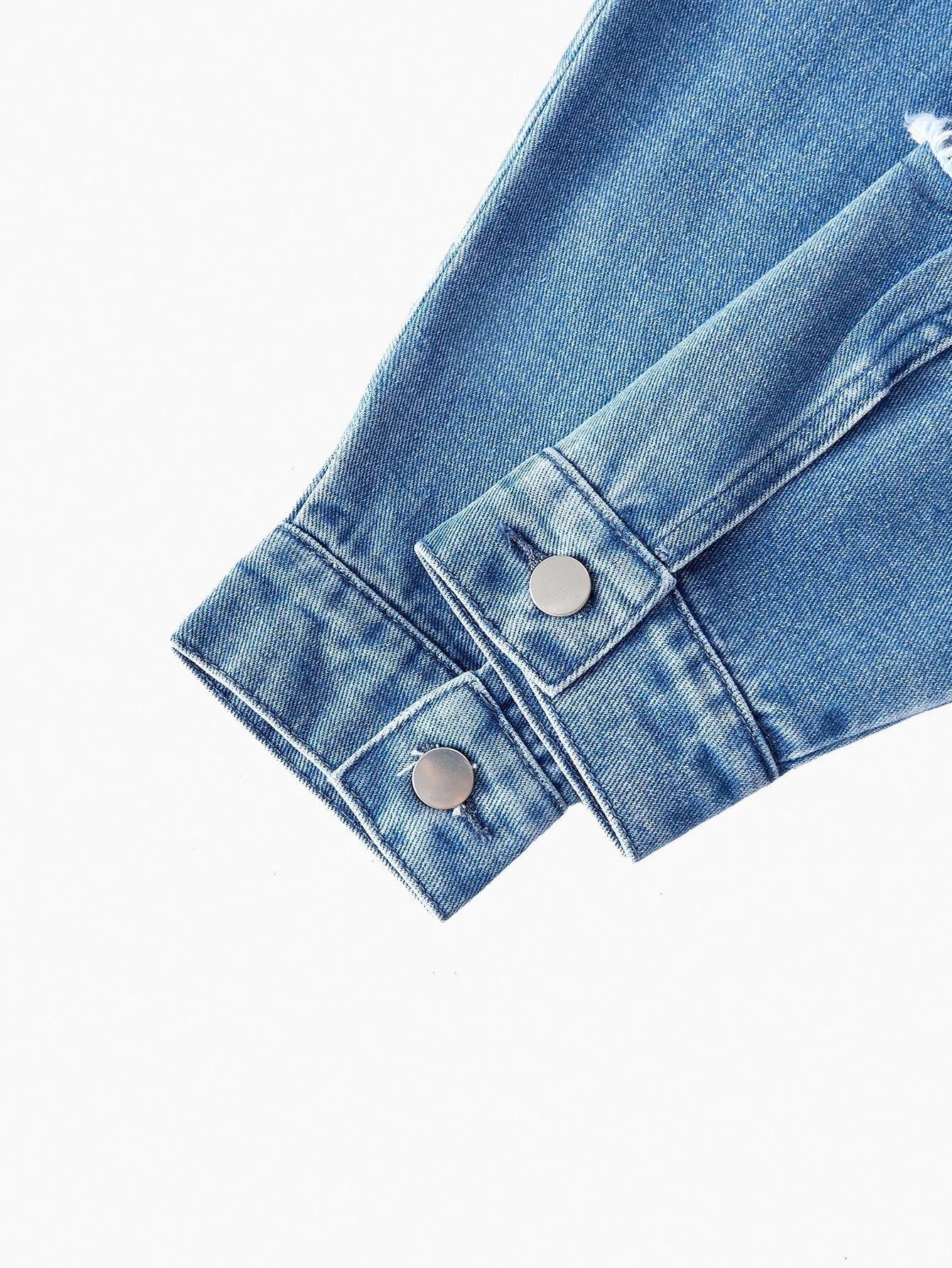 PREMIUM RAW TRIM BUTTON UP DENIM JACKET