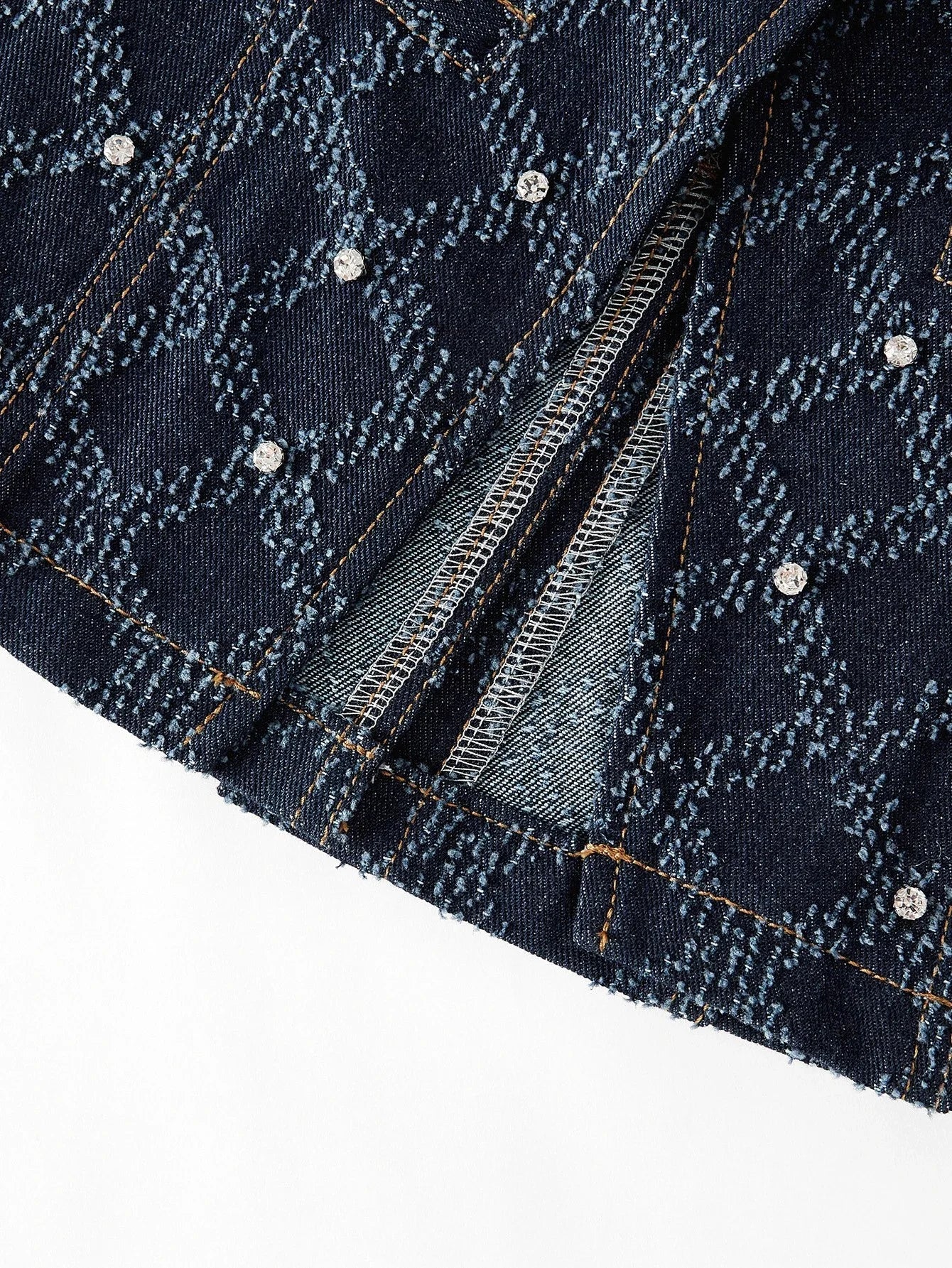 PREMIUM REFINED CASUAL TEXTURED DENIM FITTED WAIST TOP