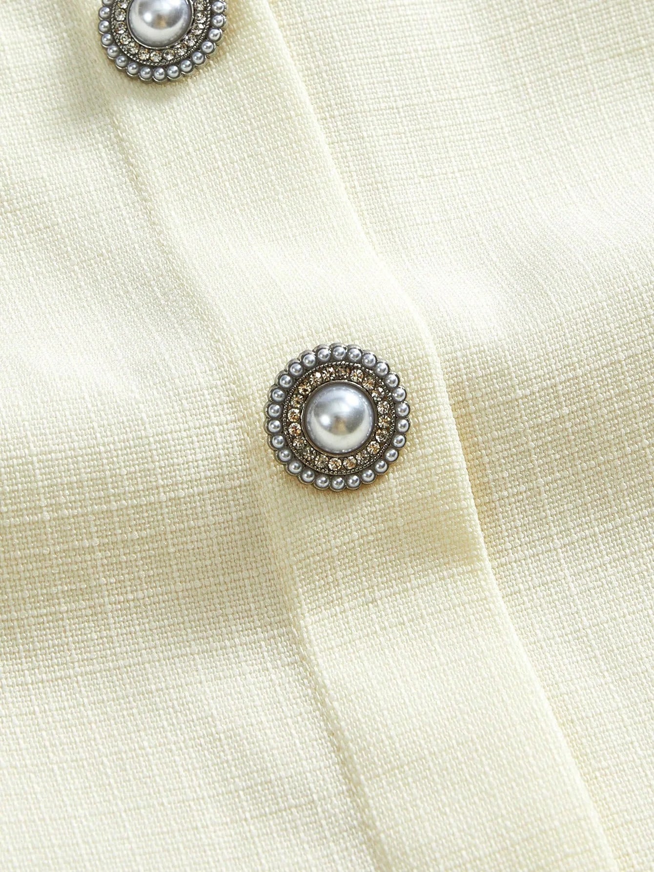 PREMIUM RHINESTONE BEADED BUTTON DECOR DRESS