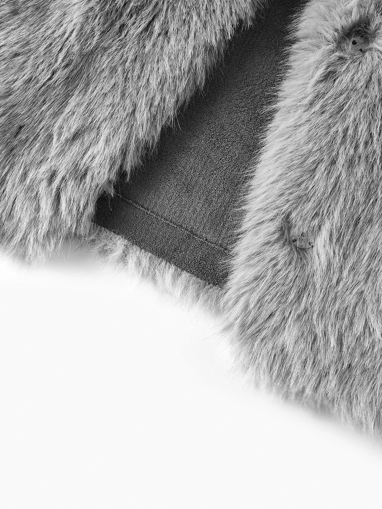 PREMIUM ROUND NECK FAUX FUR COAT