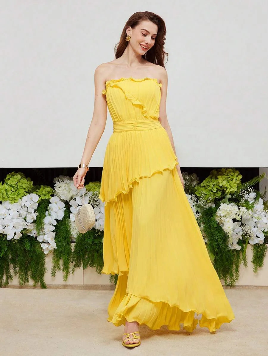 PREMIUM RUCHED WAIST PLEATED TUBE DRESSHOLIDAY PARTY BIRTHDAY FORMAL EVENING OCCASSION