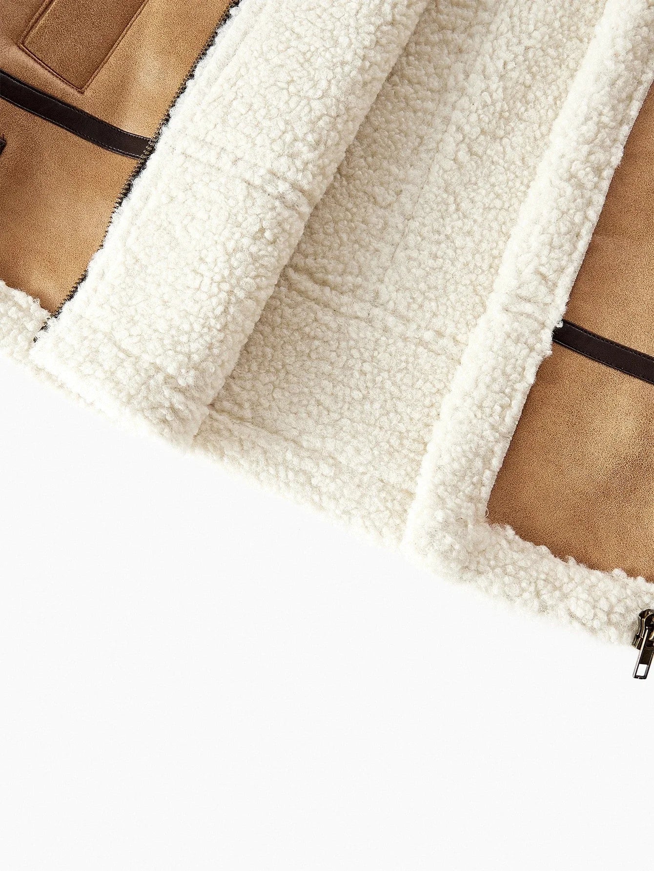 PREMIUM SLEEVELESS FAUX FUR COLLAR LEATHER JACKET