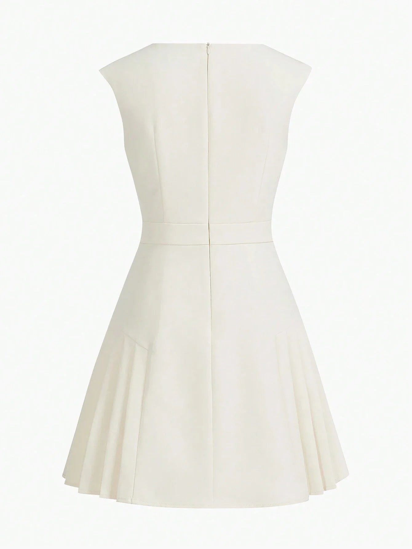 PREMIUM SOLID NOTCH NECK BUTTON DETAIL FOLD PLEATED HEM DRESSSUMMER OUTFITS