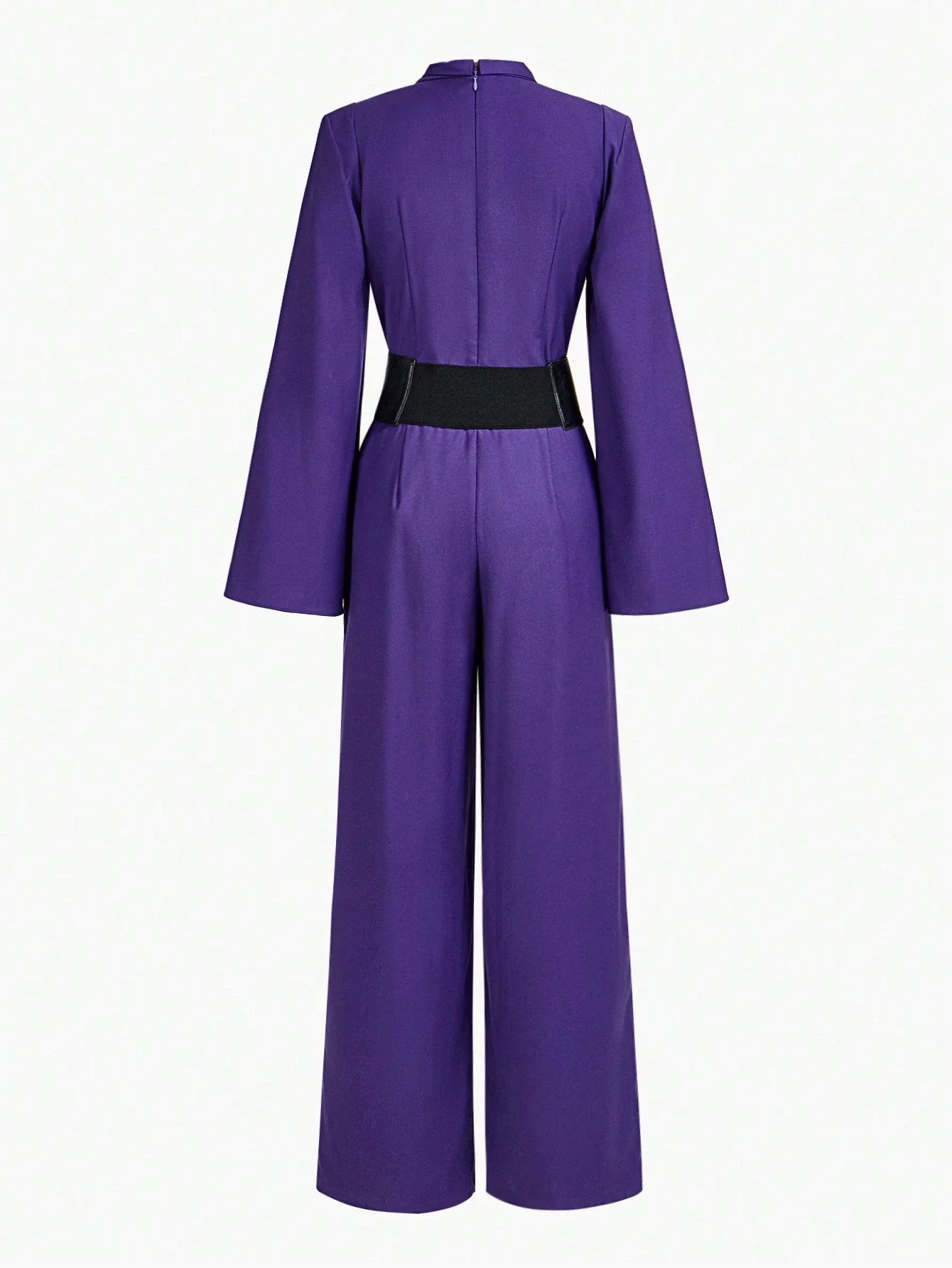 PREMIUM SPLIT SLEEVE TIE NECK JUMPSUIT