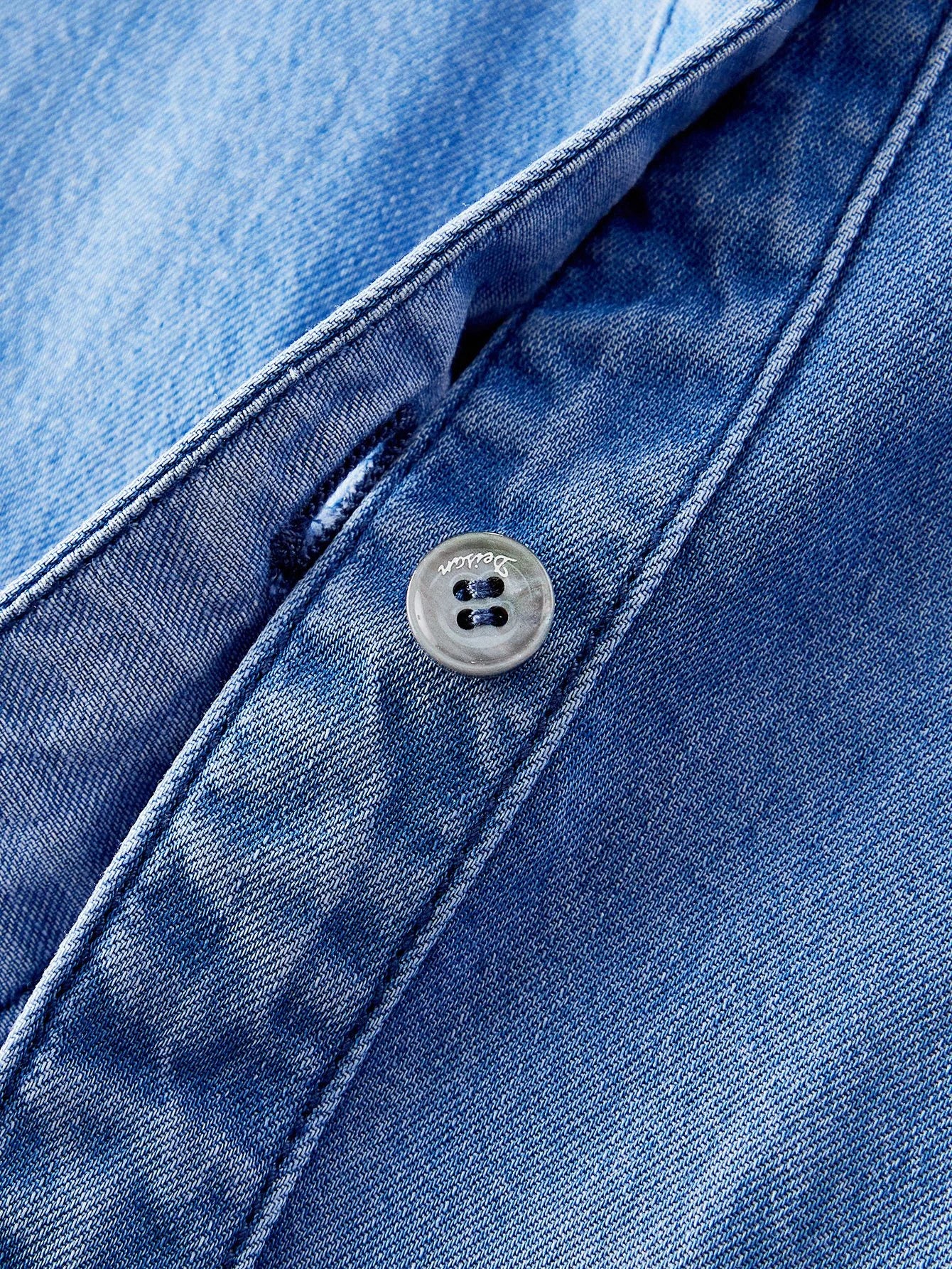 PREMIUM STUDDED DETAIL DROP SHOULDER OVERSIZE DENIM SHIRT
