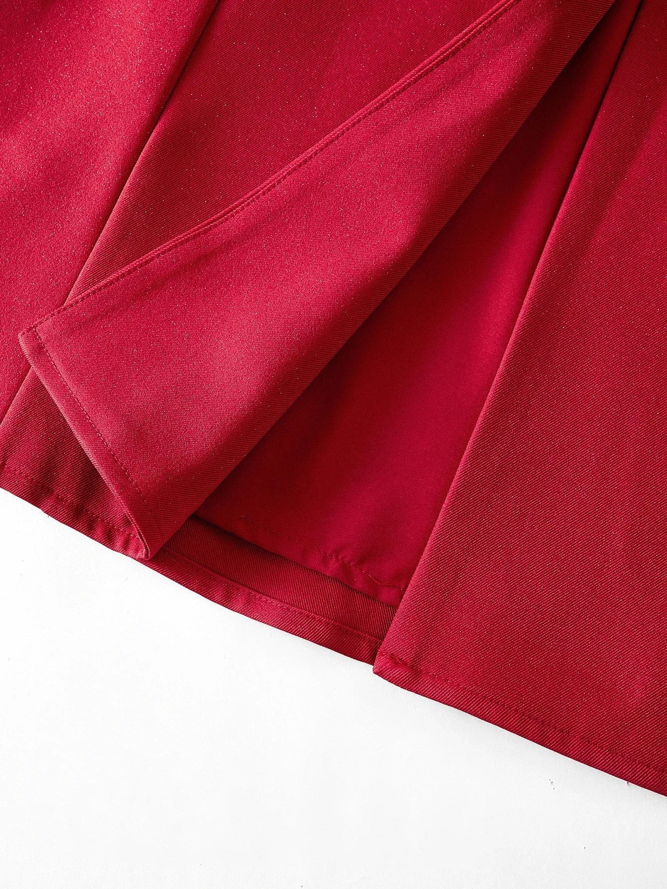 PREMIUM SURPLICE NECK DOUBLE BREASTED PLACKET FLARED HEM DRESS