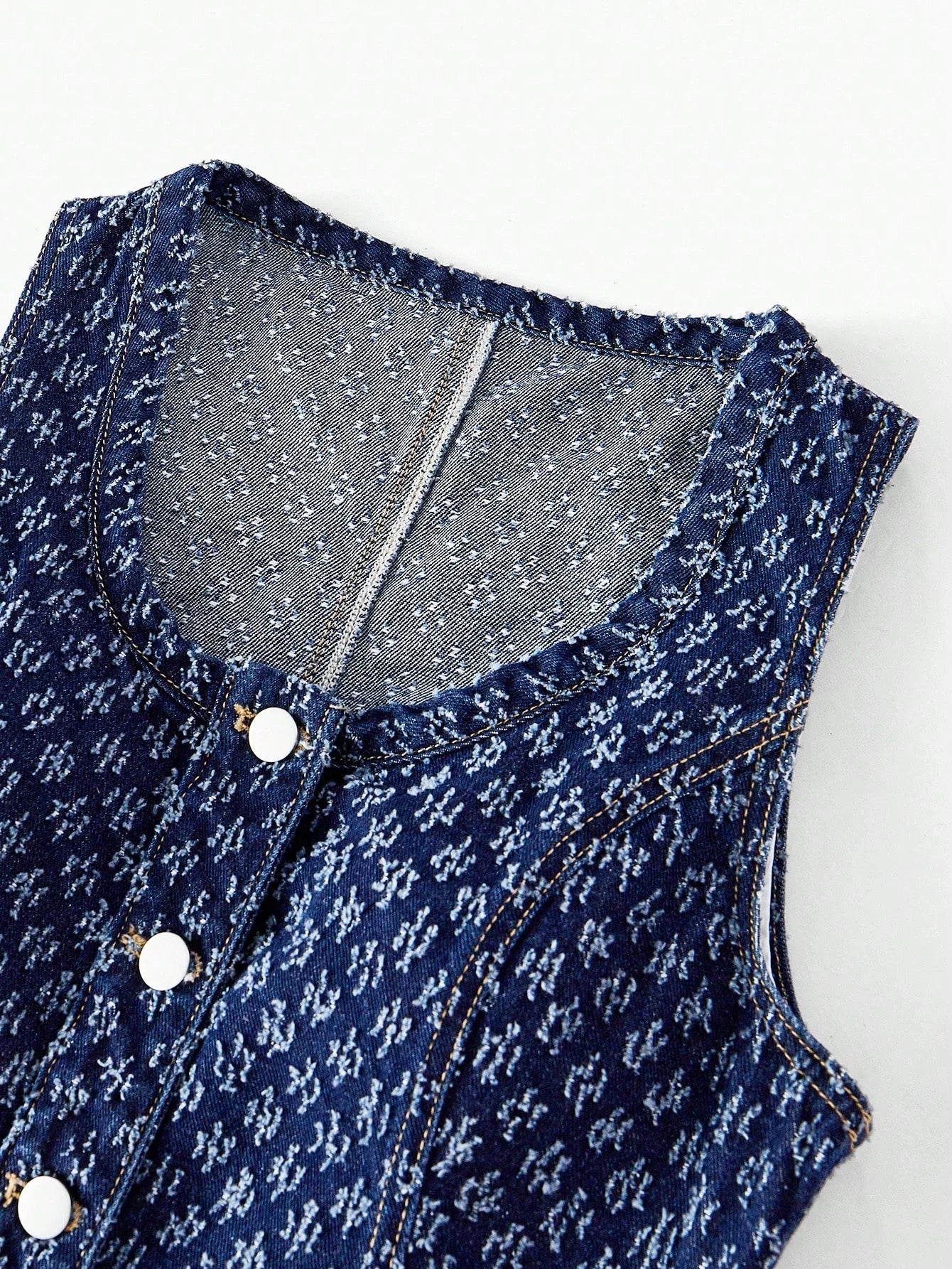 PREMIUM TEXTURED BUTTON UP DENIM TANK TOPSPRINGSUMMER