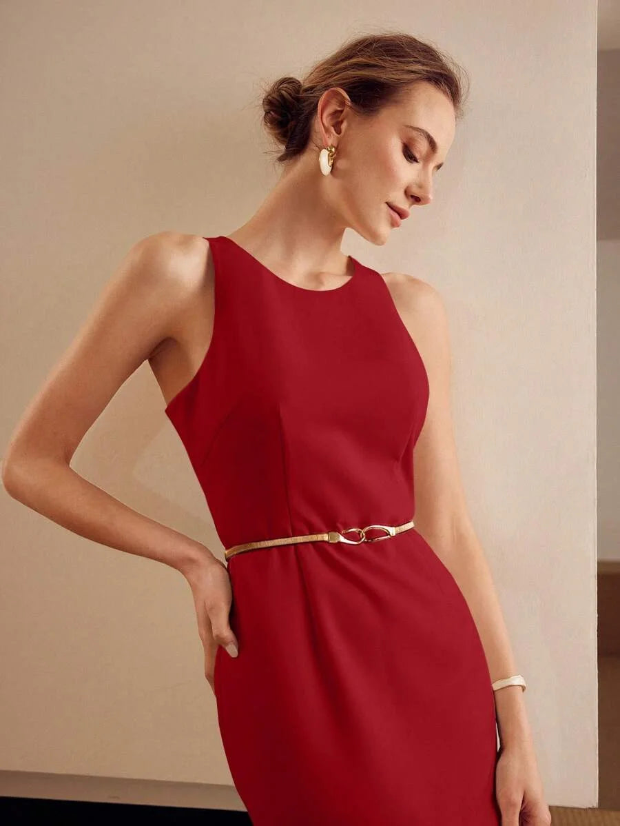 PREMIUM THIGH SLIT BACKLESS DRESS