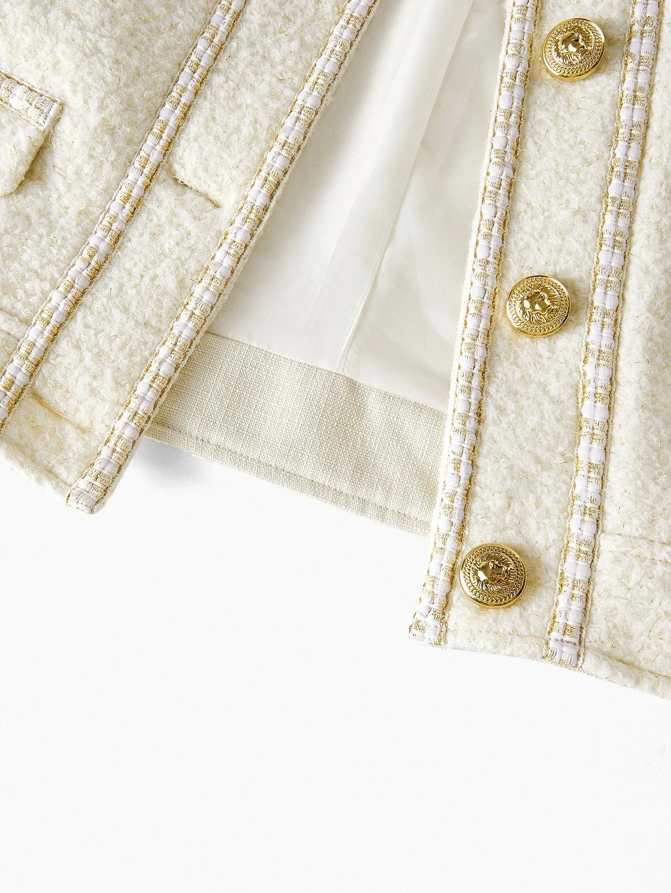 PREMIUM TWEED BUTTON FRONT OVERCOAT