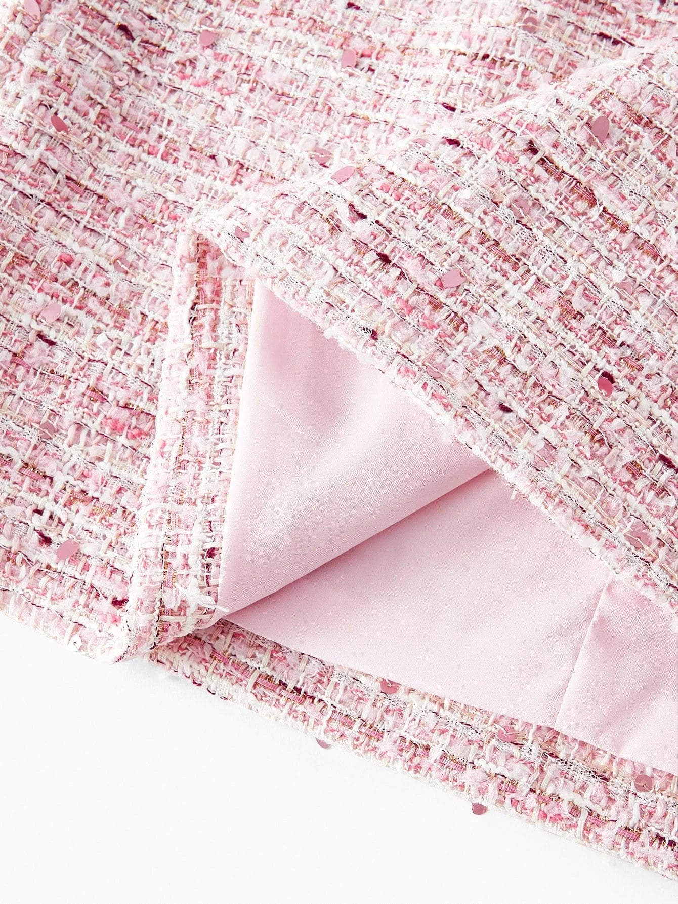 PREMIUM TWEED FAUX PEARL TRIM MINI DRESS